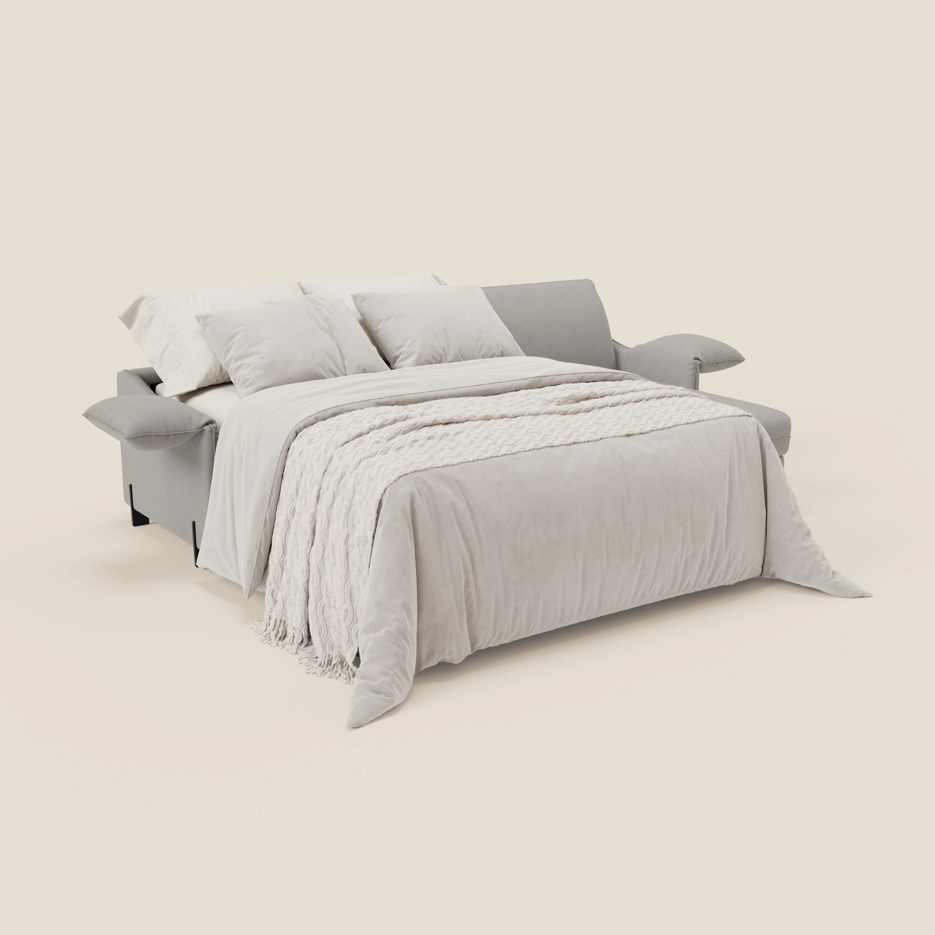 Primula divano letto angolare con materasso H18 cm - penisola contenitore in tessuto smacchiabile T05 - divani.store