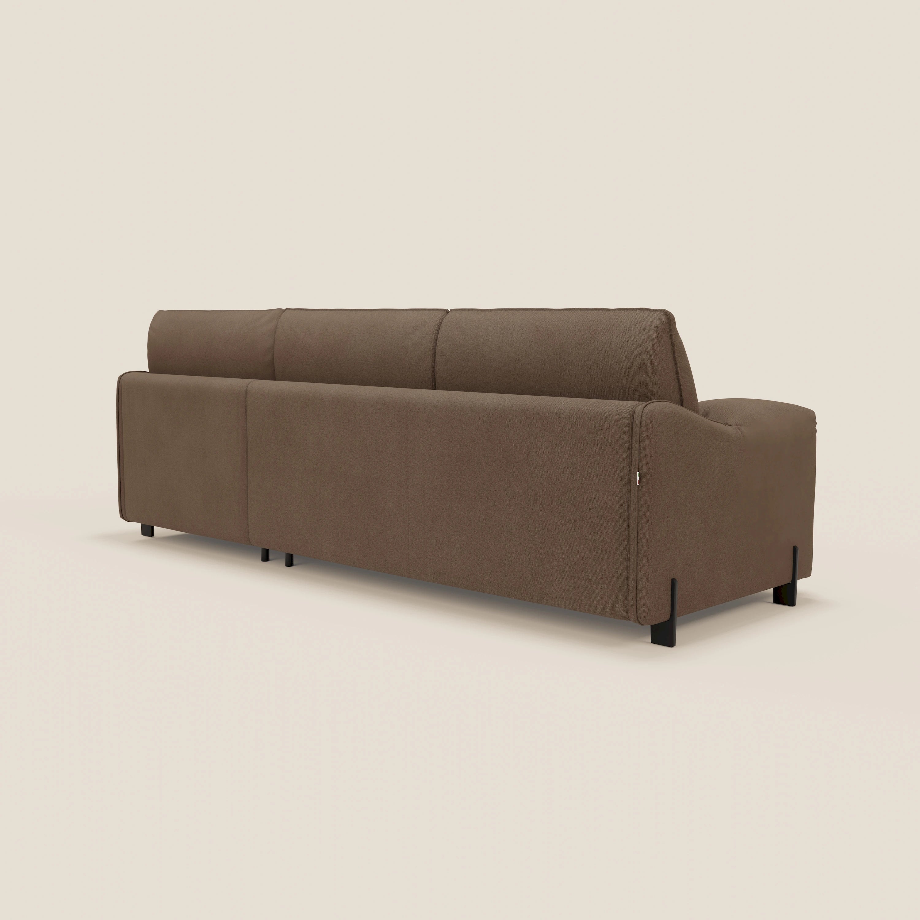 Primula divano letto angolare con materasso H18 cm - penisola contenitore in tessuto smacchiabile T05 - divani.store