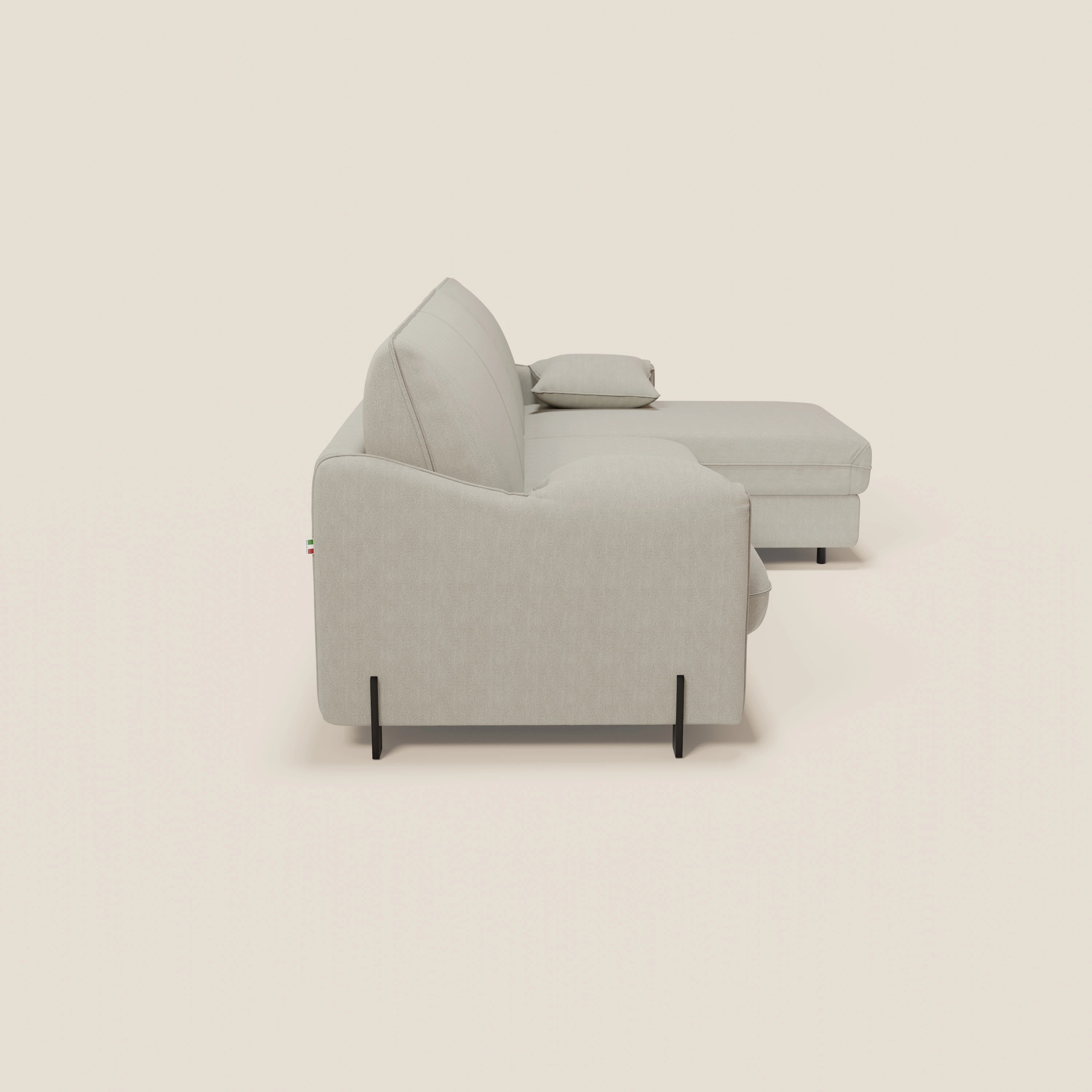 Primula divano letto angolare con materasso H18 cm - penisola contenitore in tessuto smacchiabile T05 - divani.store