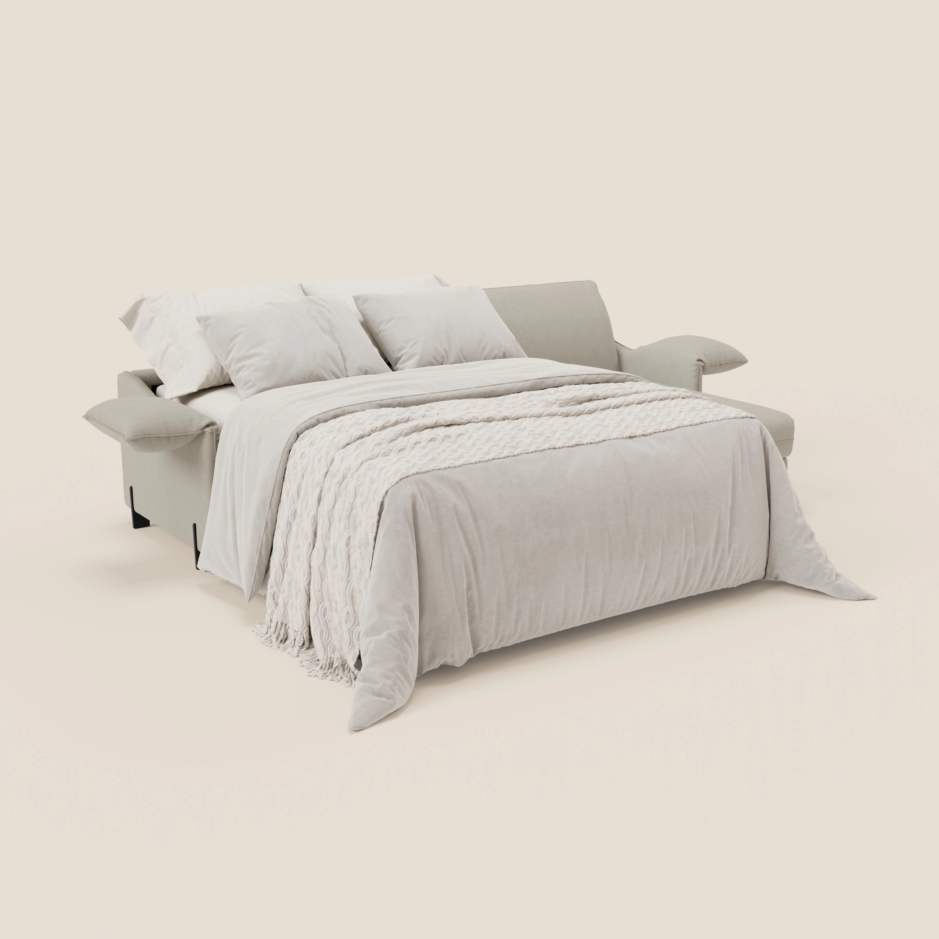 Primula divano letto angolare con materasso H18 cm - penisola contenitore in tessuto smacchiabile T05 - divani.store