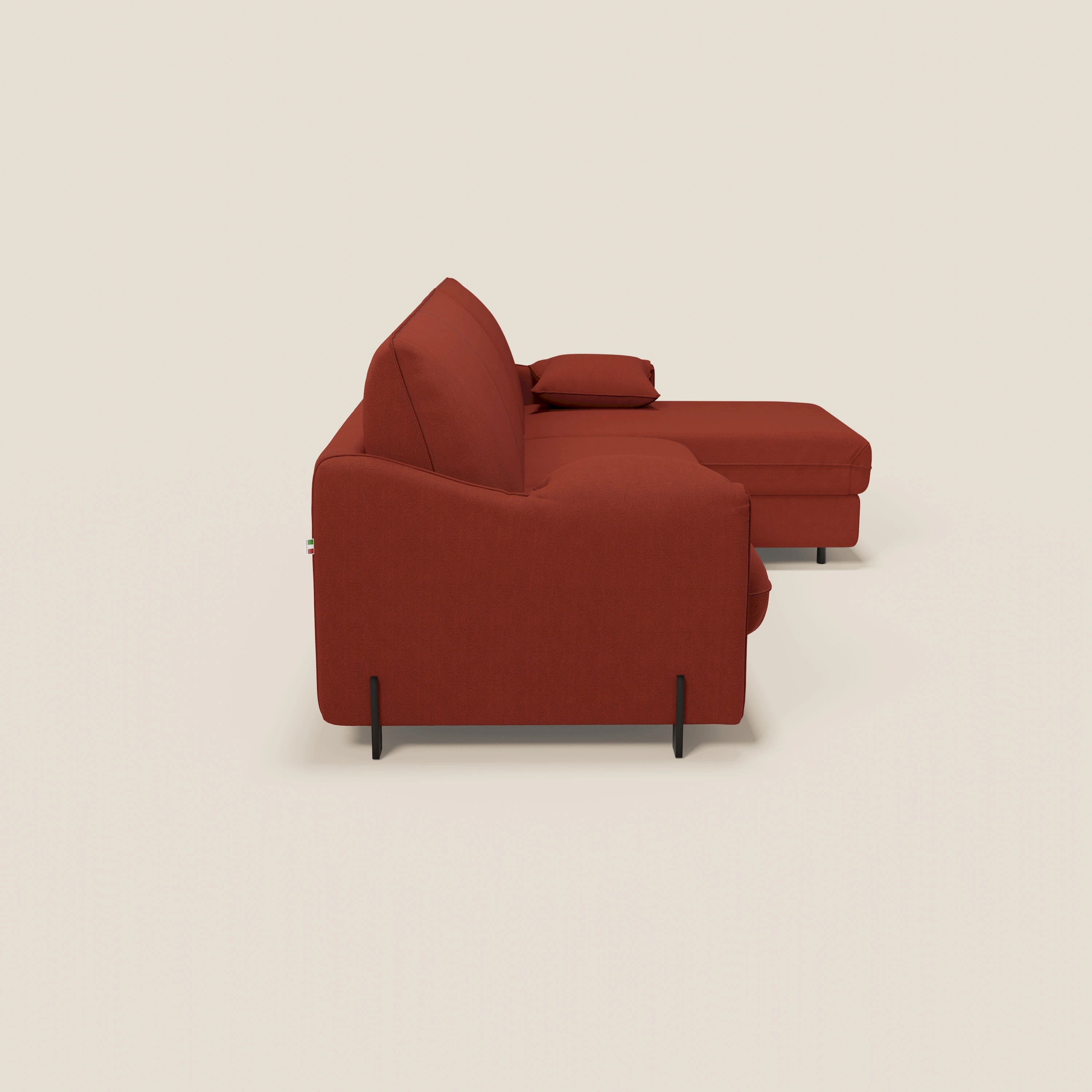 Primula divano letto angolare con materasso H18 cm - penisola contenitore in tessuto smacchiabile T05 - divani.store