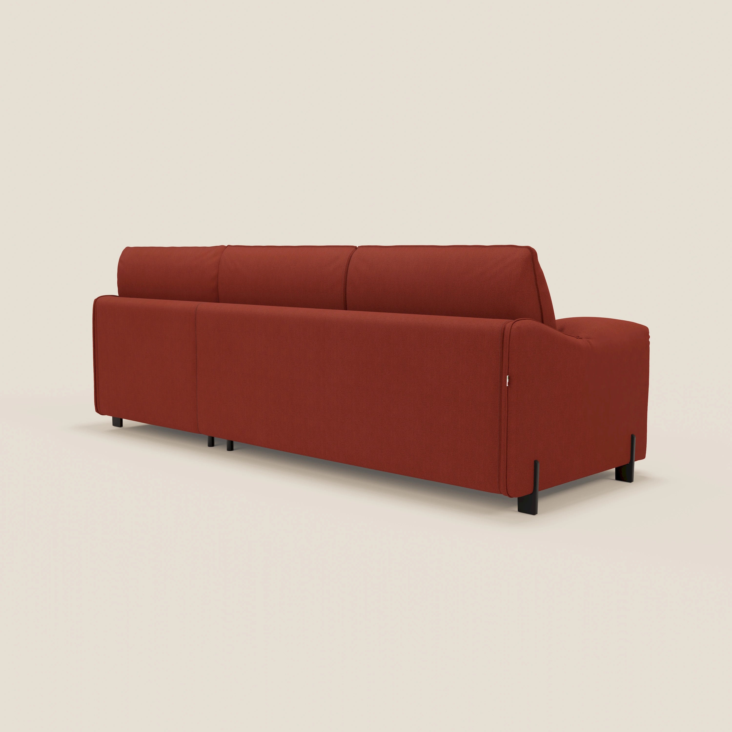 Primula divano letto angolare con materasso H18 cm - penisola contenitore in tessuto smacchiabile T05 - divani.store