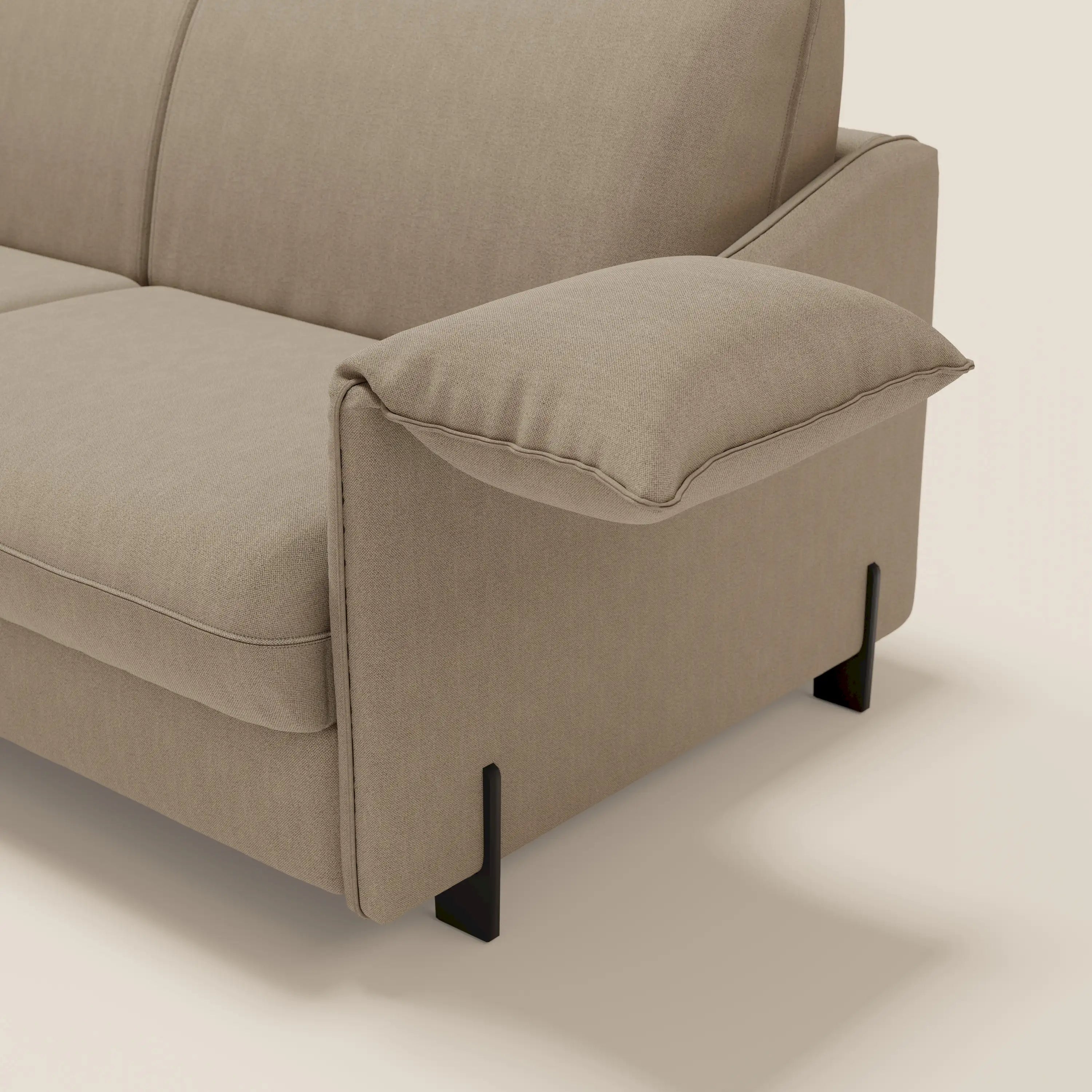 Primula divano letto con materasso alto 18 cm - braccioli mobili e tessuto smacchiabile T05 - divani.store