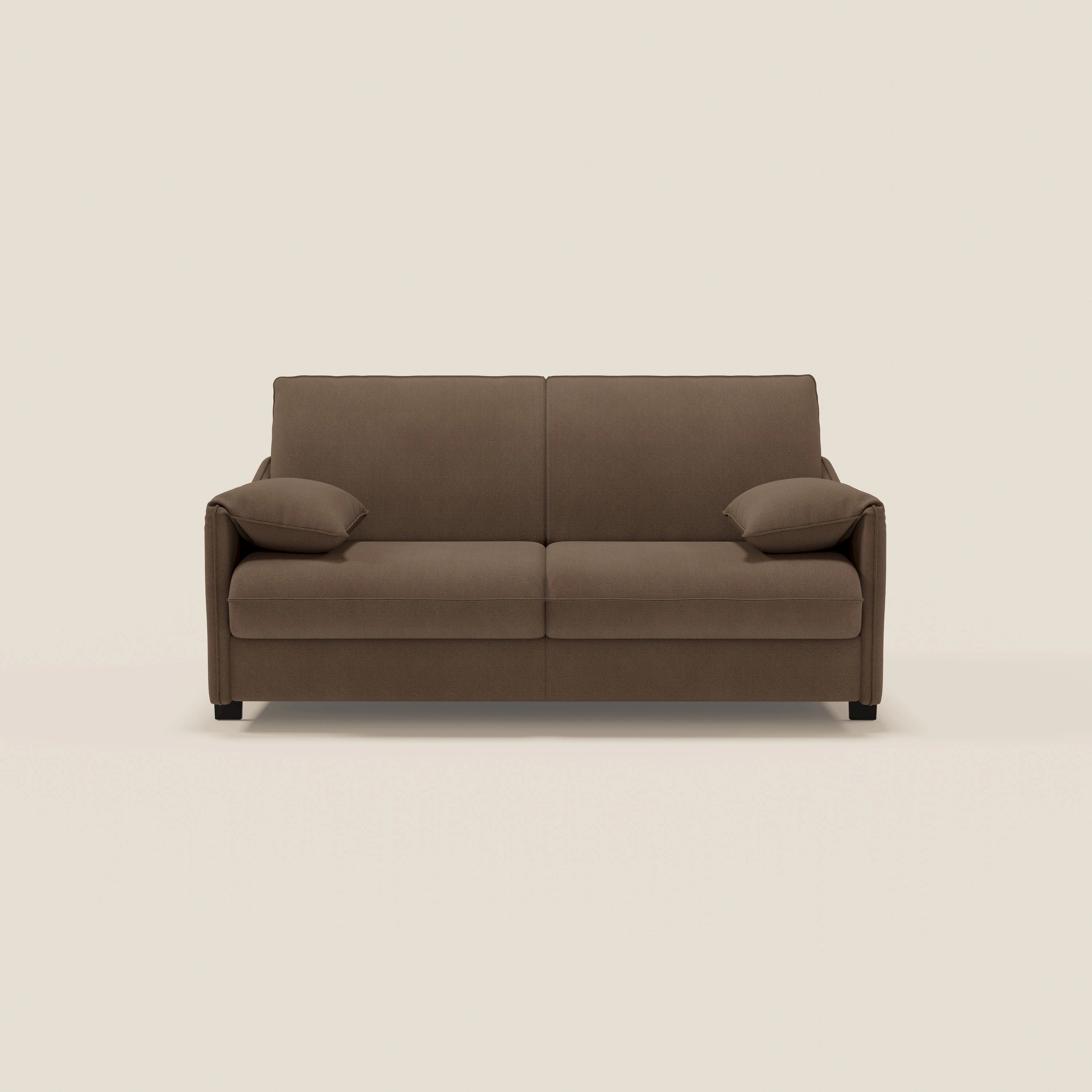 Primula divano letto con materasso alto 18 cm - braccioli mobili e tessuto smacchiabile T05 - divani.store