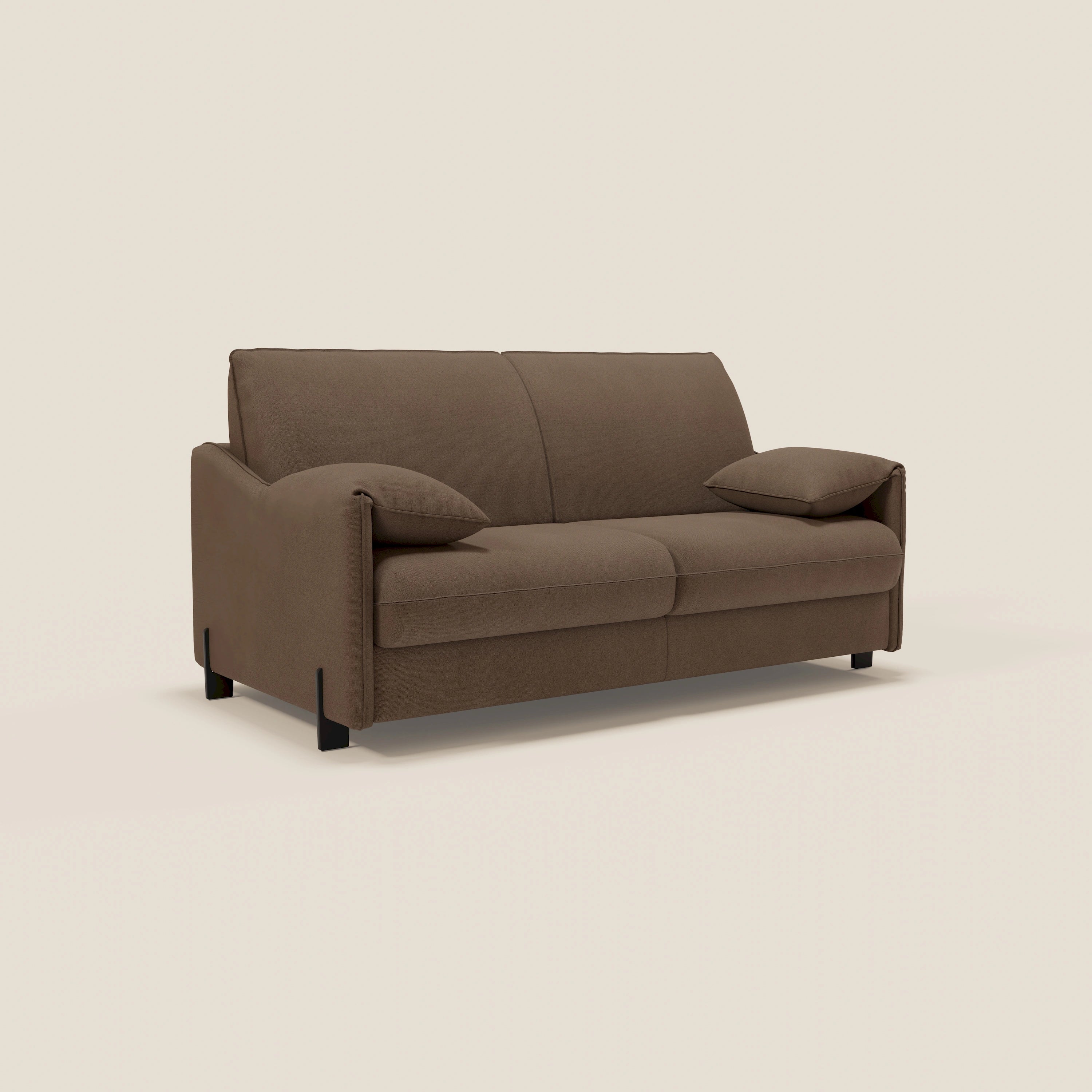 Primula divano letto con materasso alto 18 cm - braccioli mobili e tessuto smacchiabile T05 - divani.store