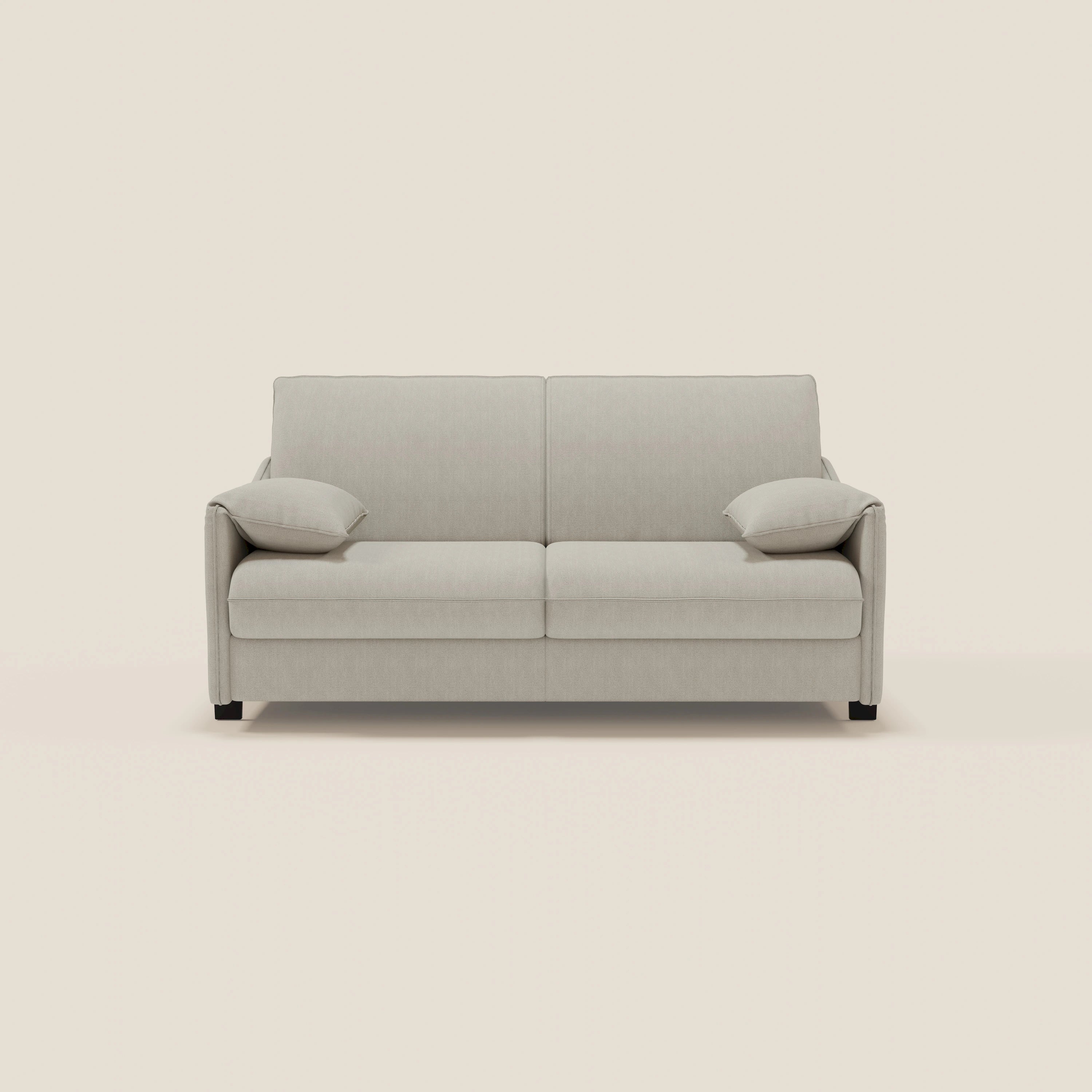 Primula divano letto con materasso alto 18 cm - braccioli mobili e tessuto smacchiabile T05 - divani.store