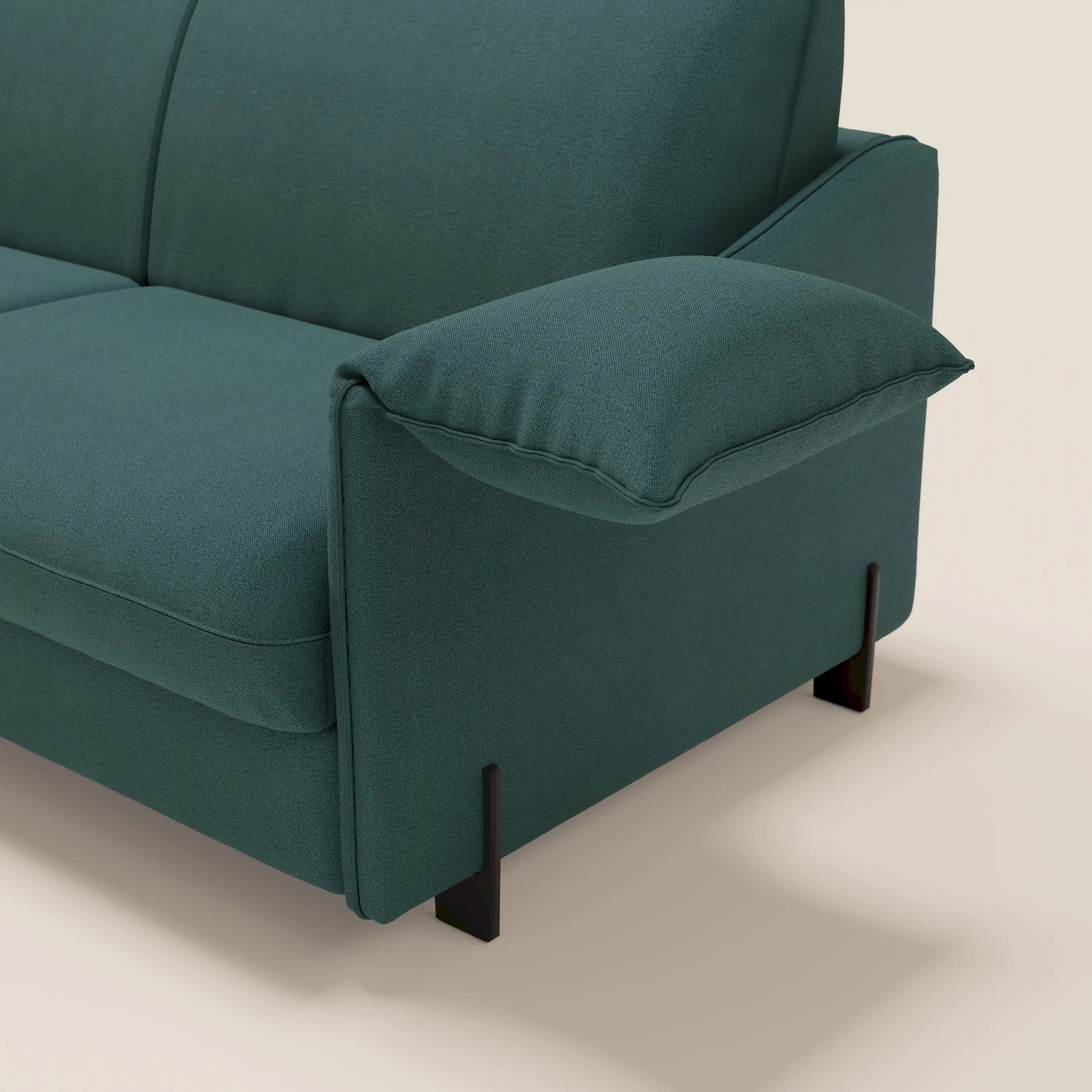 Primula divano letto con materasso alto 18 cm - braccioli mobili e tessuto smacchiabile T05 - divani.store
