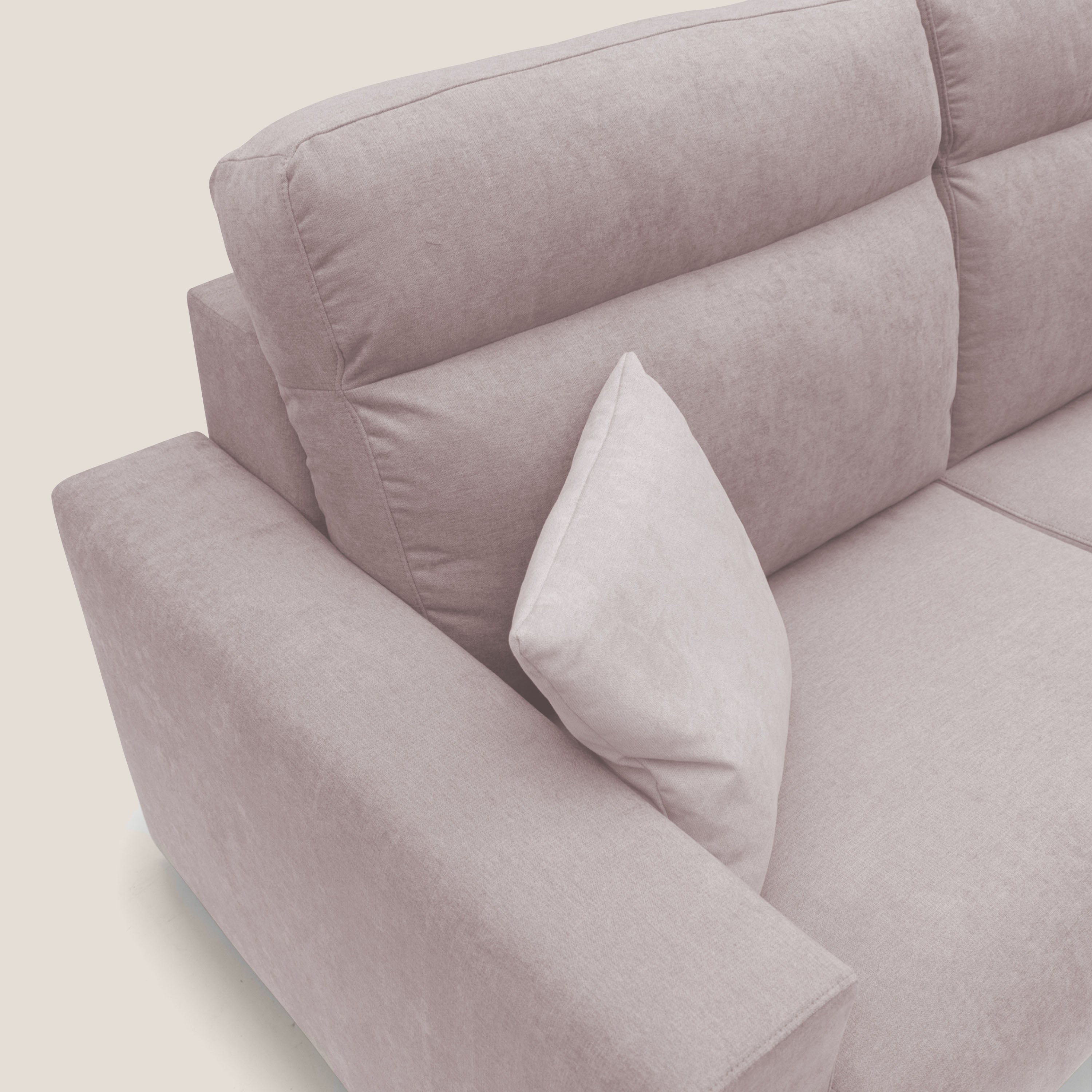 Nikita Divano letto matrimoniale con schienale morbido alto e rivestimento T02 rosa - divani.store