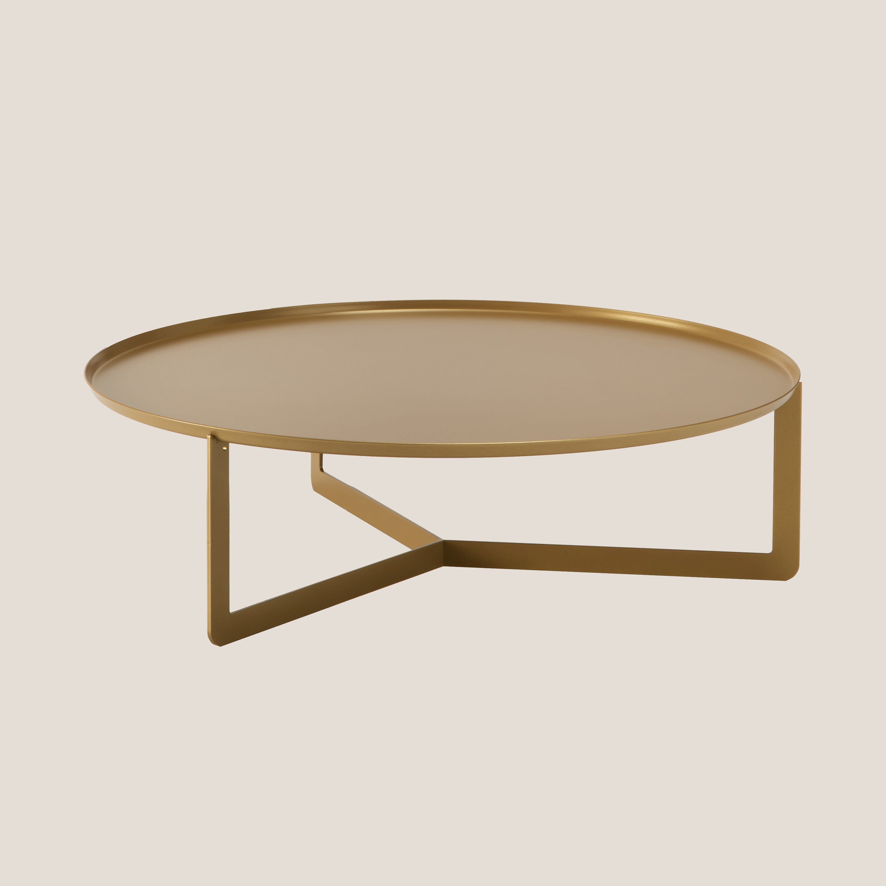 Round collezione tavolini rotondi da soggiorno in 3 misure in oro metallizzato - divani.store