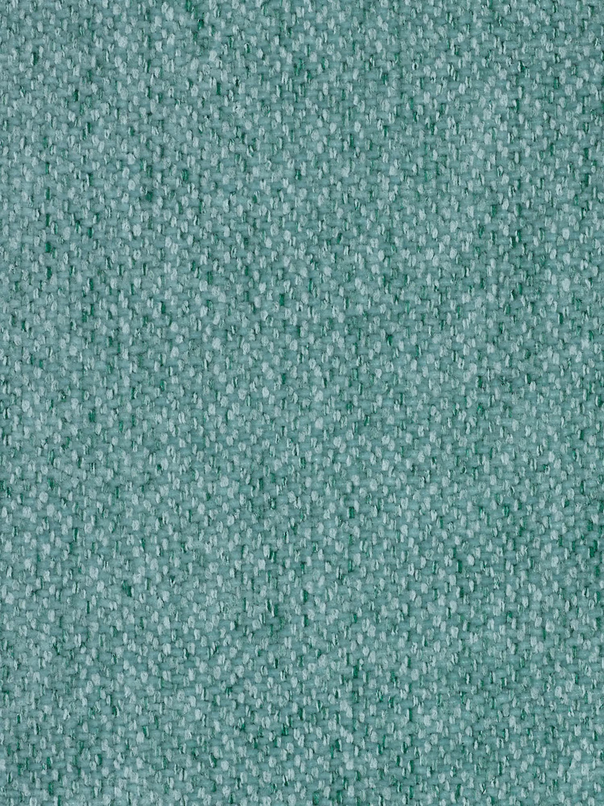 Primo piano di un tessuto intrecciato color verde acqua del divano dorico a 3 posti con sedute allungabili tramite meccanismo relax elettrico di Divani.Store, caratterizzato da fili strettamente intrecciati che formano un motivo a griglia di medie dimensioni e dalla trama rigata. Il colore uniforme e il tessuto T23, resistente e antimacchia, lo rendono ideale per il rivestimento di questo divano reclinabile elettricamente con poggiatesta regolabili.
