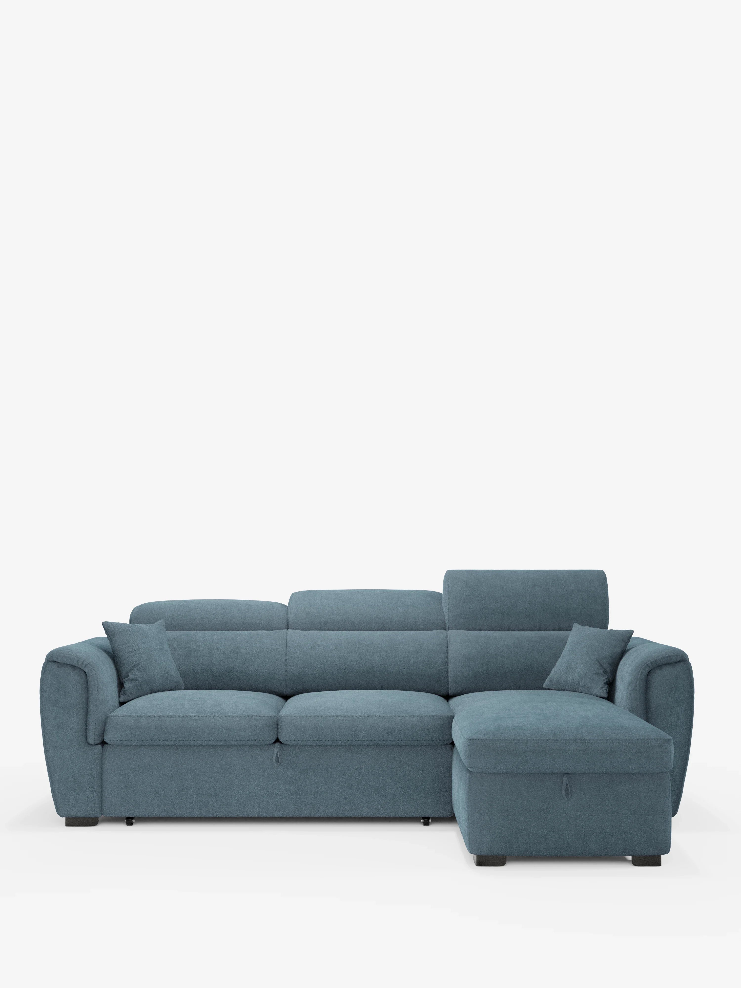 Titano Schlafsofa mit reversibler Chaiselongue mit Stauraum, verstellbaren Kopfstützen und ausziehbarem Element aus fleckenabweisendem Stoff