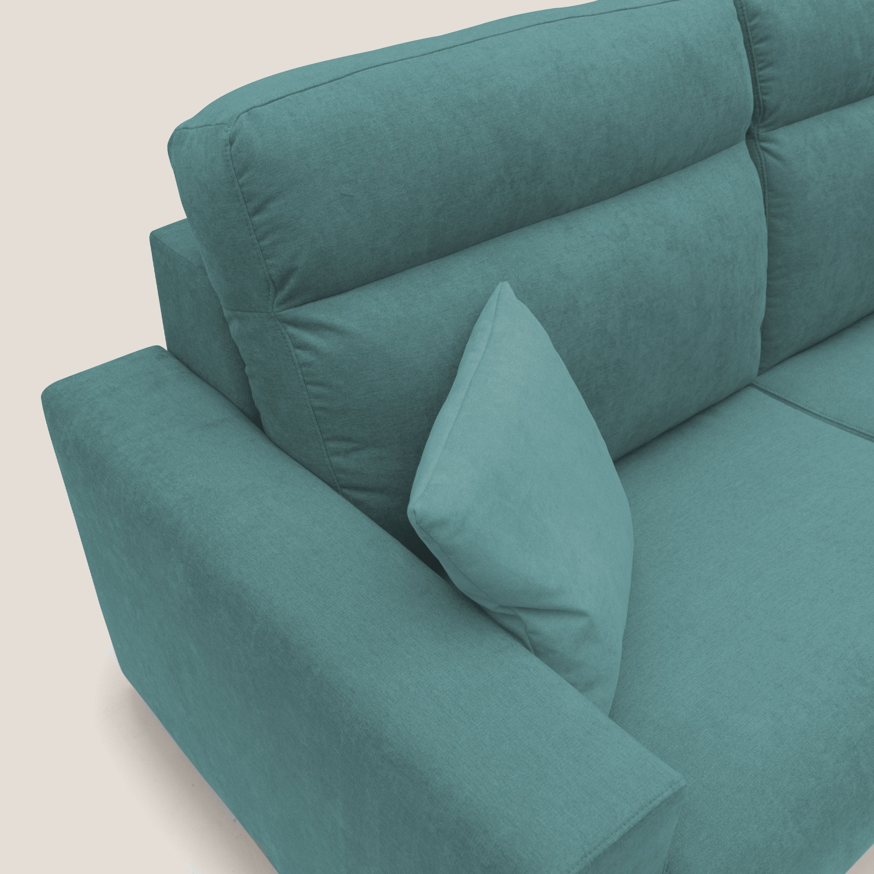 Nikita Divano letto matrimoniale con schienale morbido alto e rivestimento T02 petrolio - divani.store