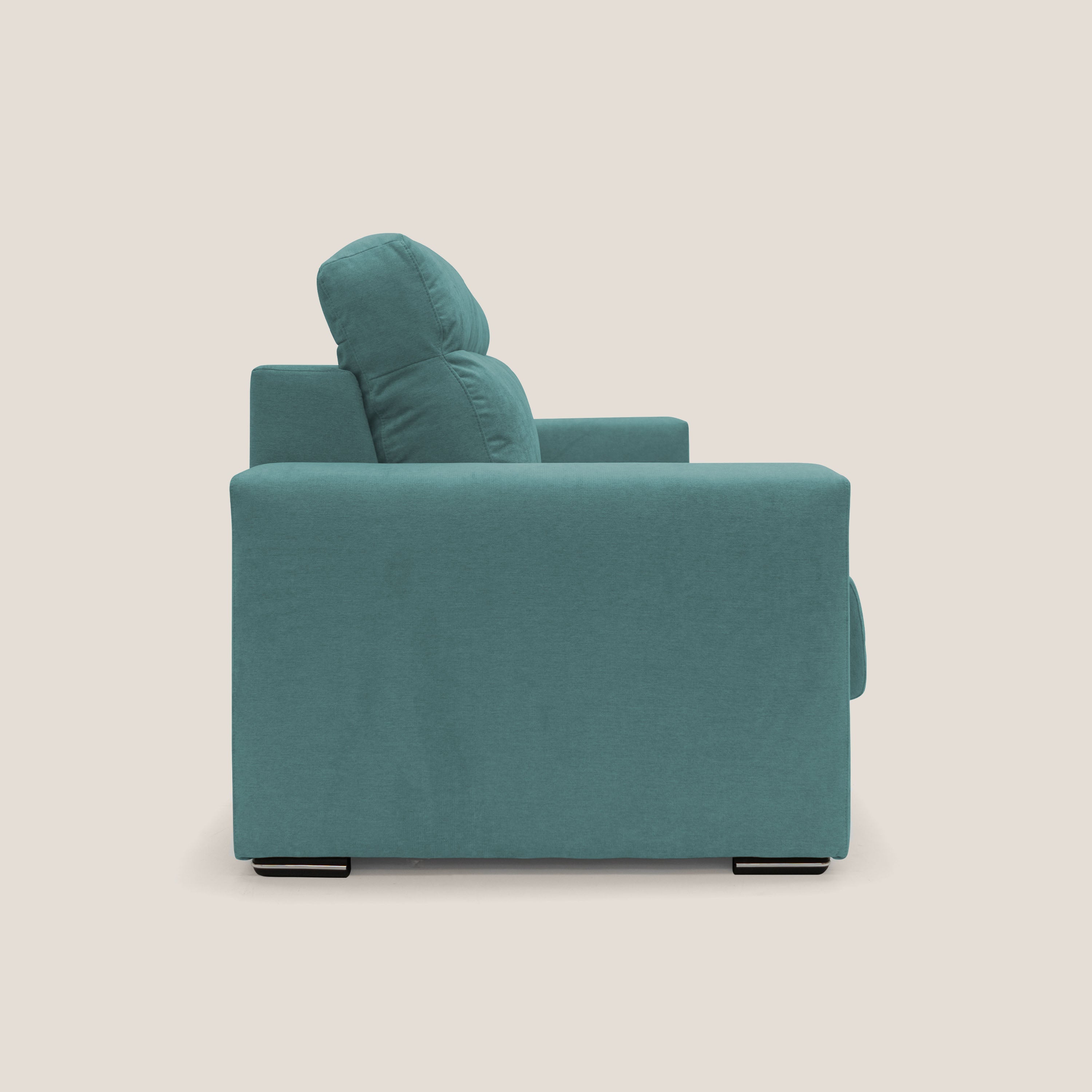 Nikita Divano letto matrimoniale con schienale morbido alto e rivestimento T02 petrolio - divani.store