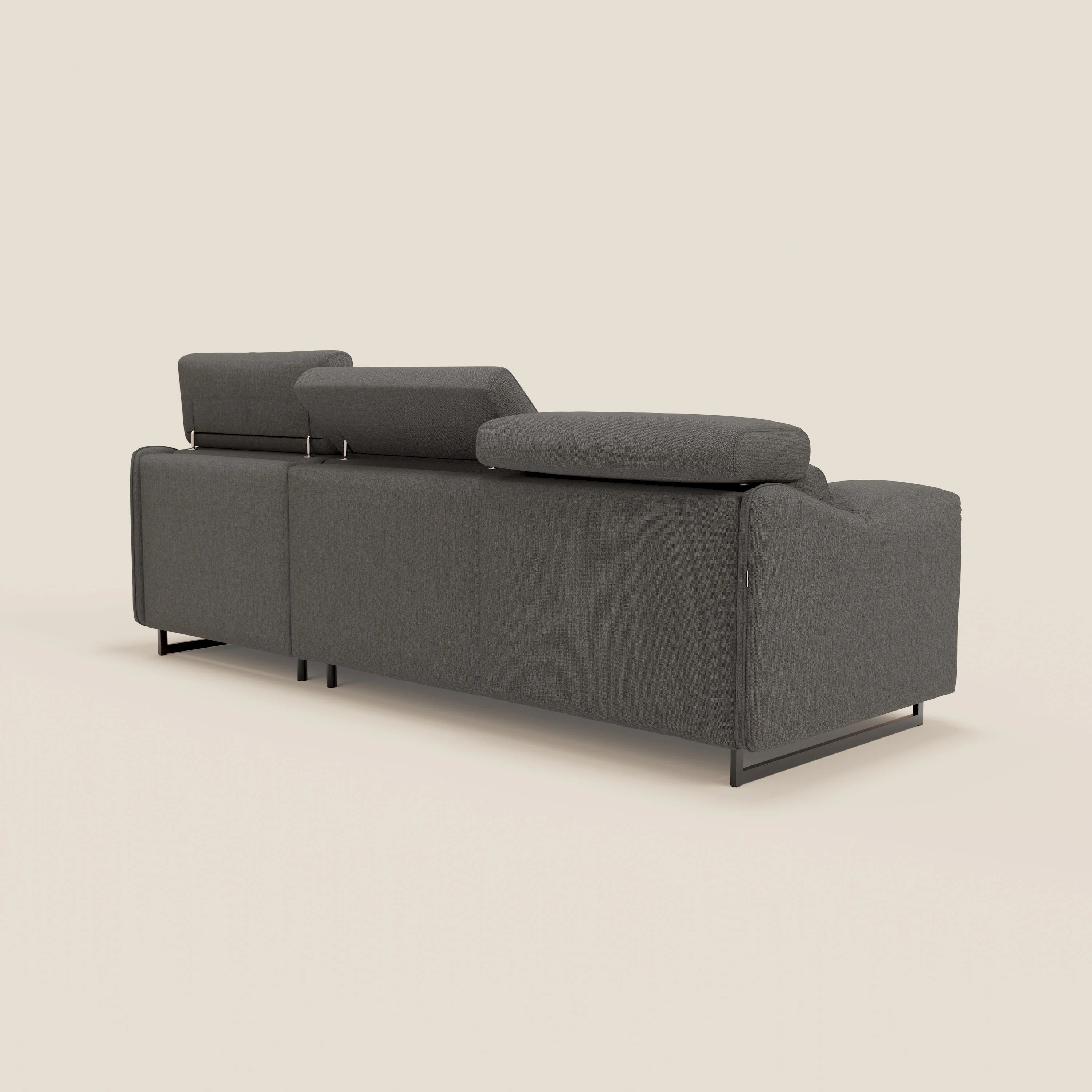 Violetta Divano Letto Angolare con Penisola contenitore, Poggiatesta e Materasso Alto H18 in tessuto impermeabile T13 - divani.store