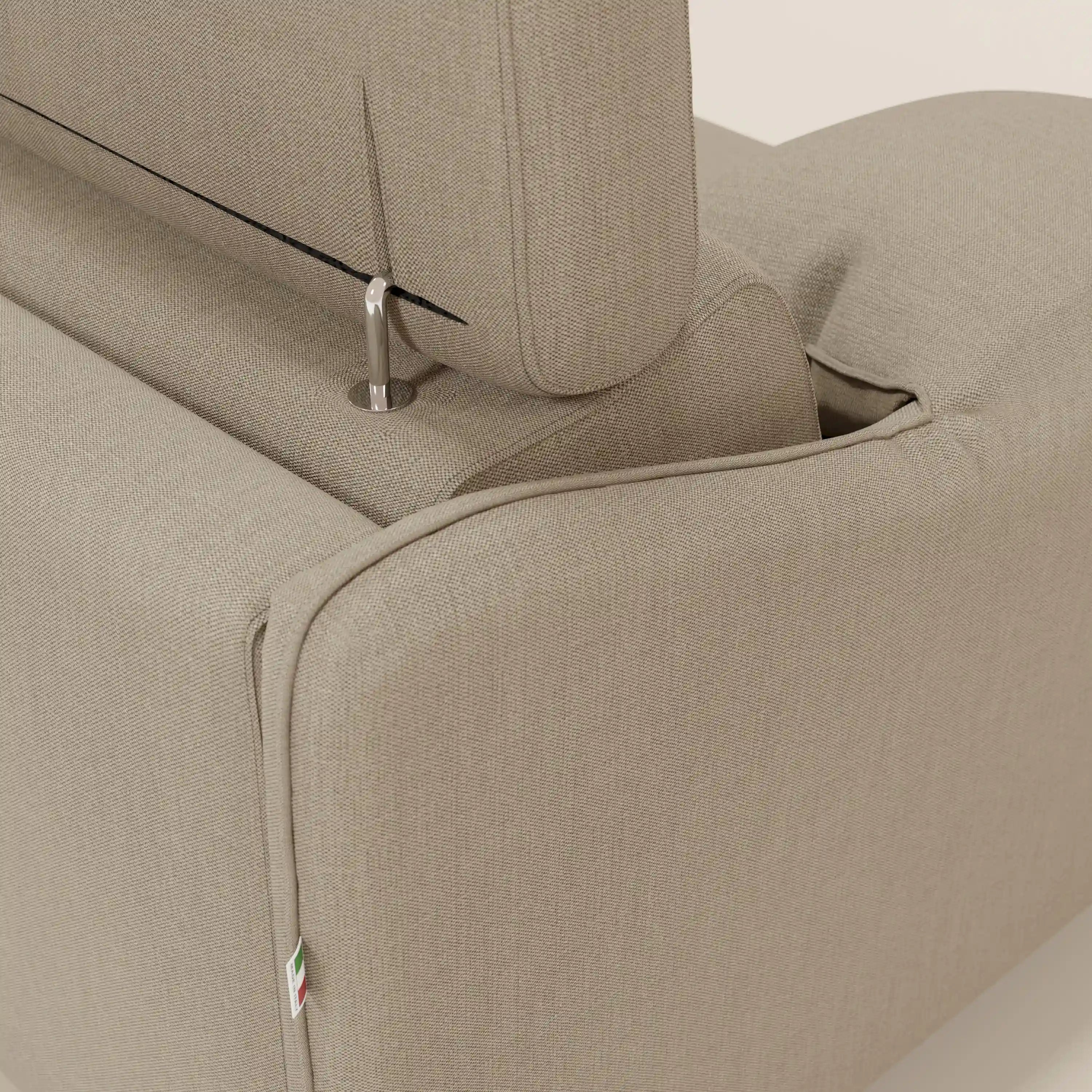 Violetta Divano Letto Angolare con Penisola contenitore, Poggiatesta e Materasso Alto H18 in tessuto impermeabile T13 - divani.store