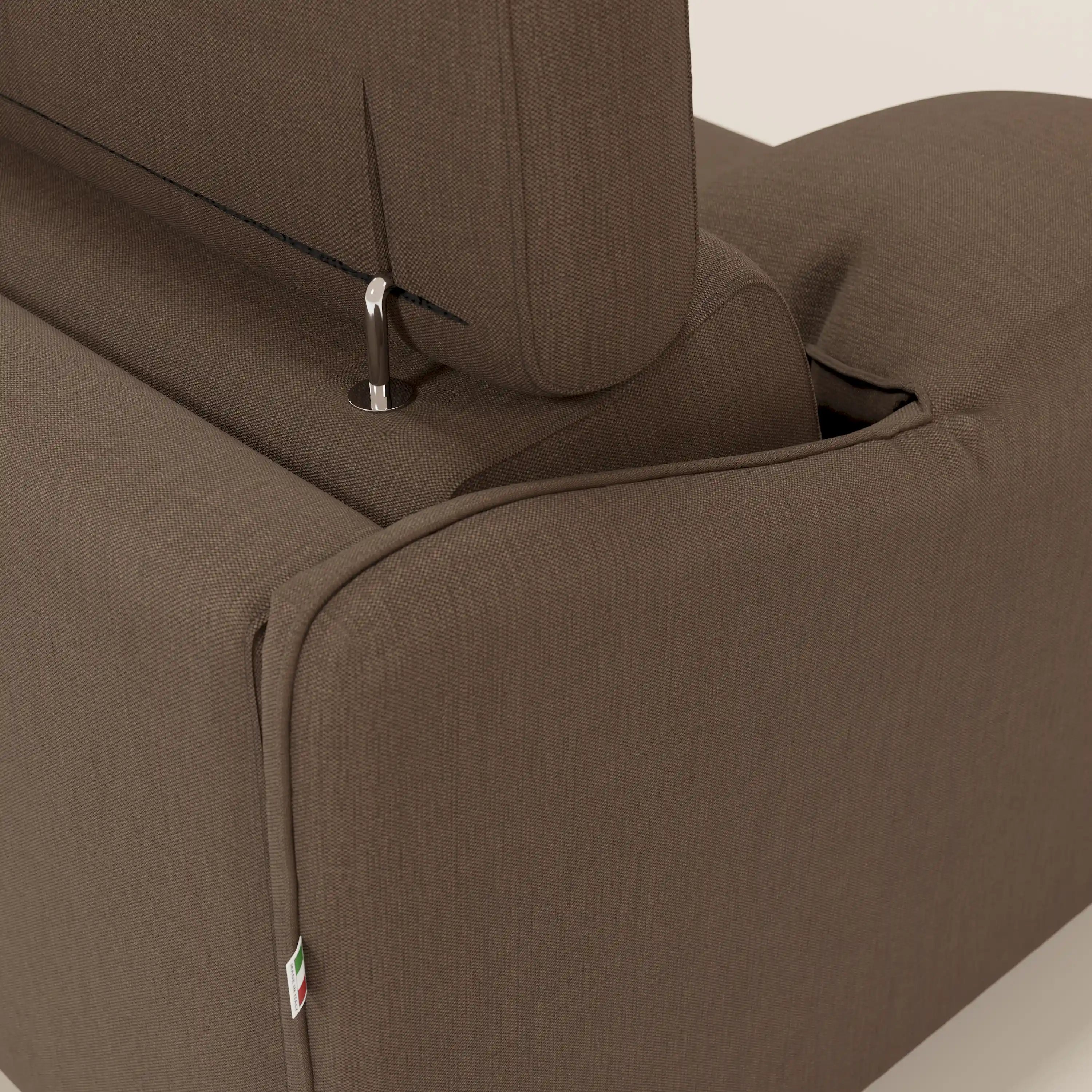 Violetta Divano Letto Angolare con Penisola contenitore, Poggiatesta e Materasso Alto H18 in tessuto impermeabile T13 - divani.store