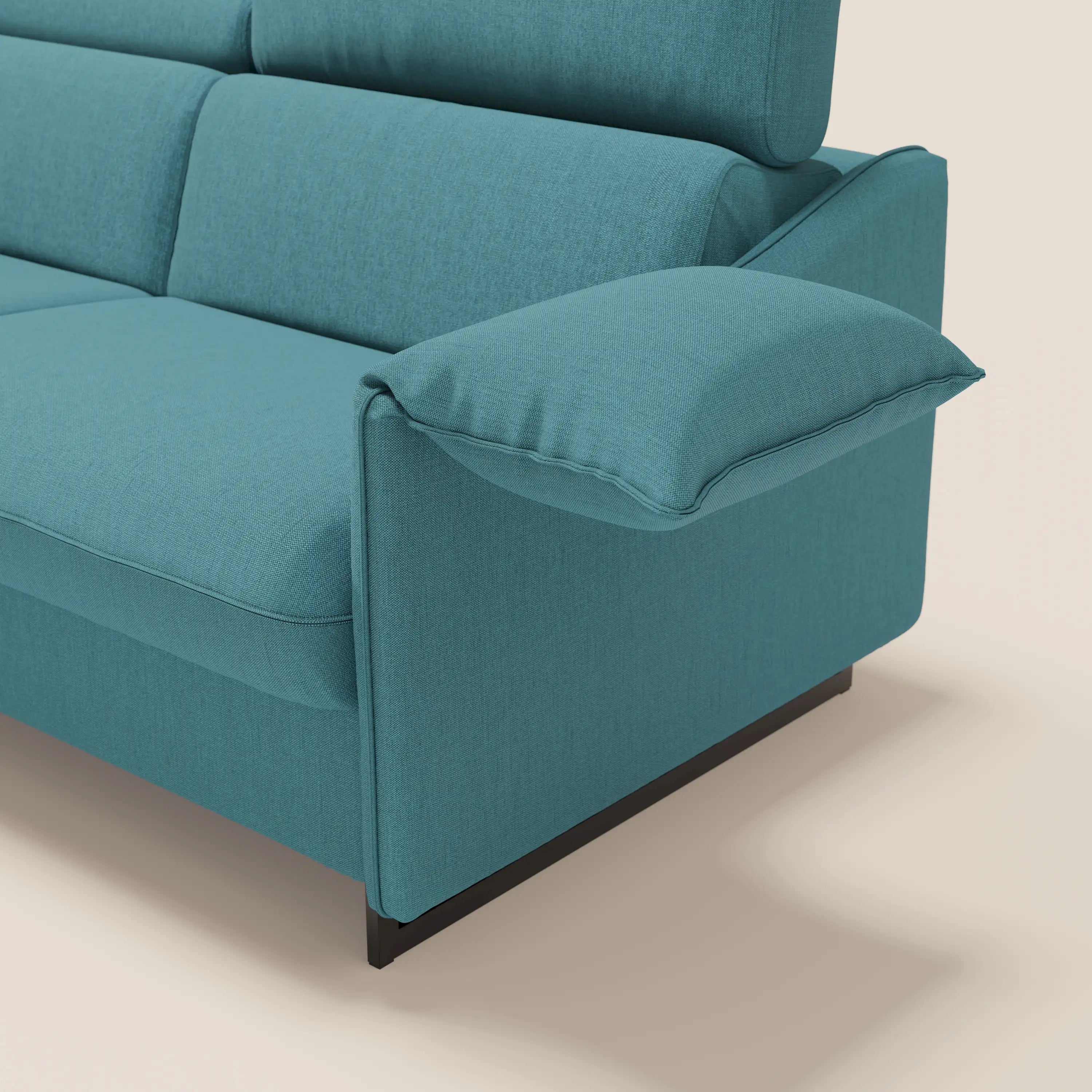 Violetta divano letto materasso H18 cm - poggiatesta reclinabili e braccioli mobili in tessuto impermeabile T13 - divani.store