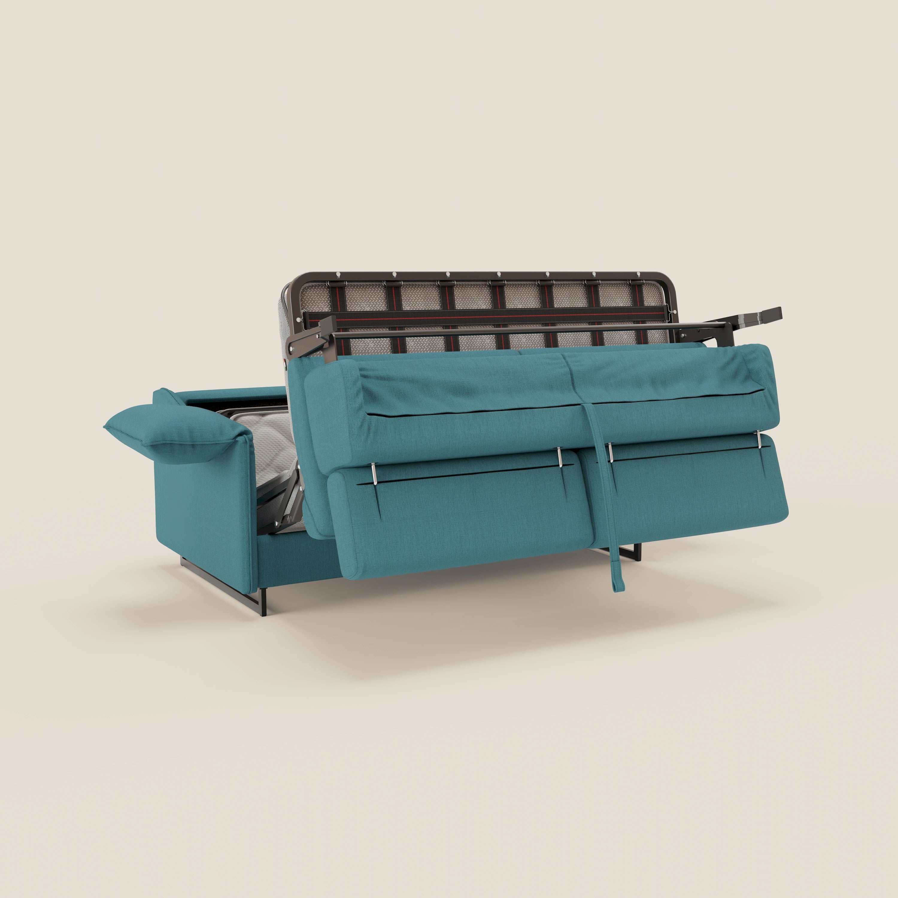 Violetta divano letto materasso H18 cm - poggiatesta reclinabili e braccioli mobili in tessuto impermeabile T13 - divani.store