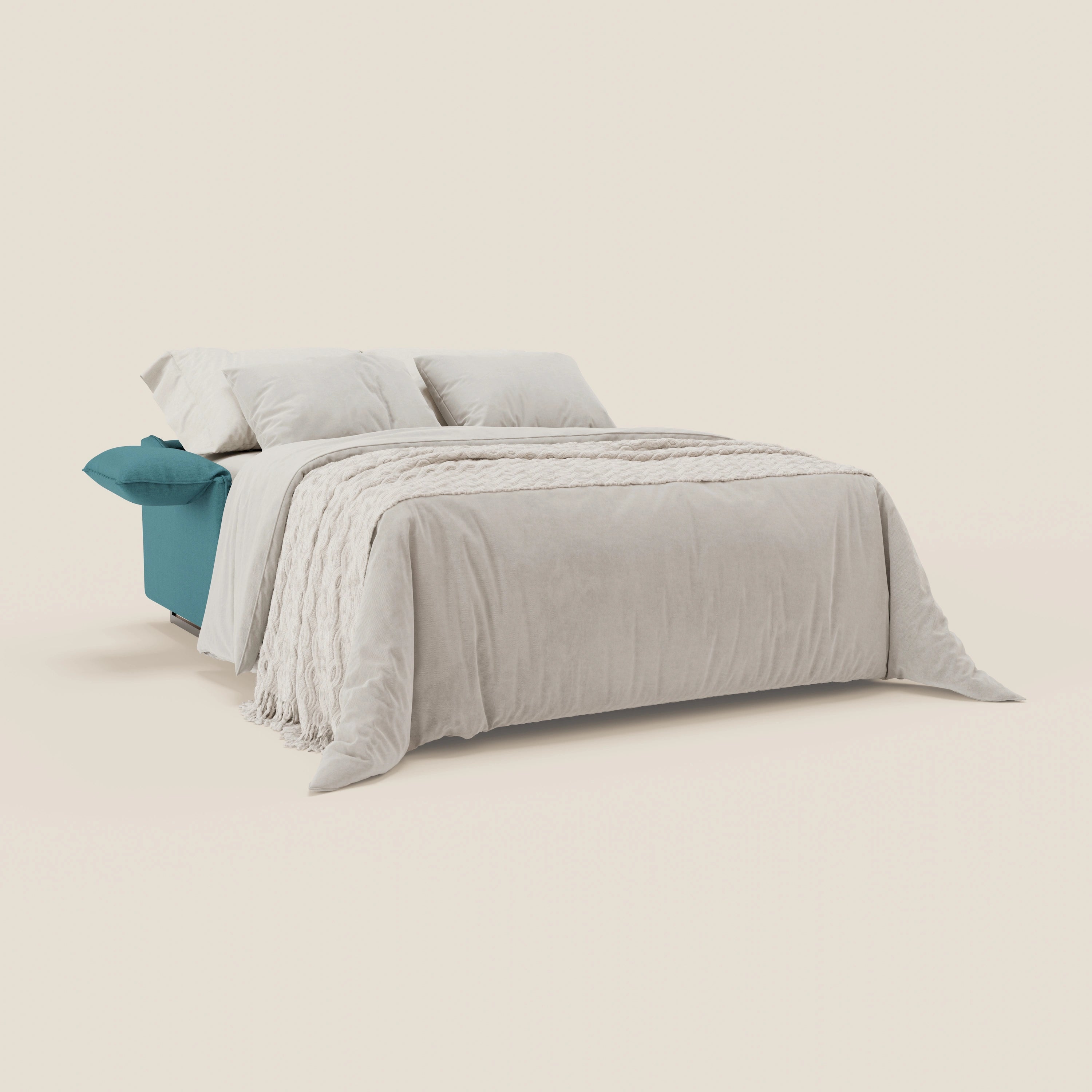 Violetta divano letto materasso H18 cm - poggiatesta reclinabili e braccioli mobili in tessuto impermeabile T13 - divani.store