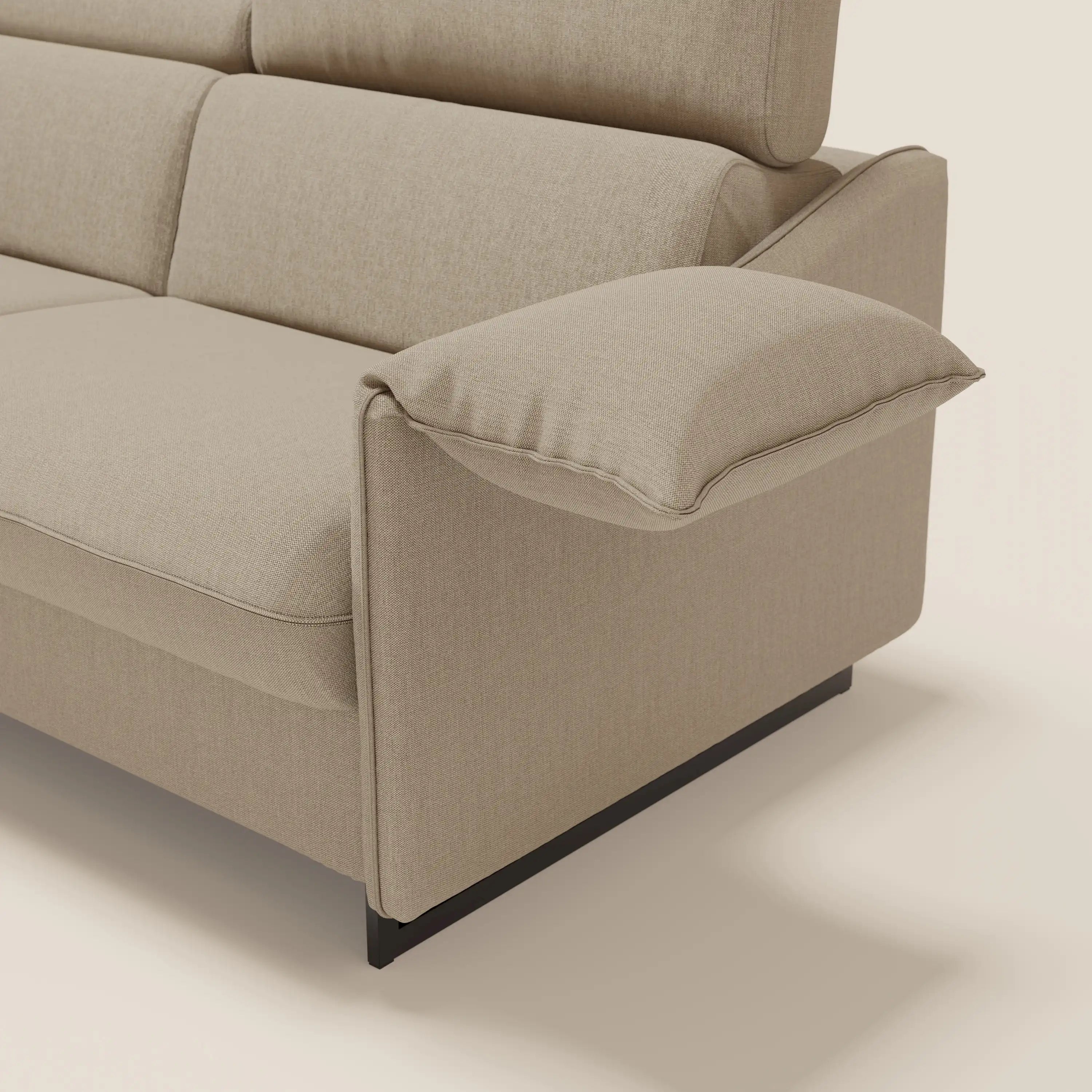 Violetta divano letto materasso H18 cm - poggiatesta reclinabili e braccioli mobili in tessuto impermeabile T13 - divani.store