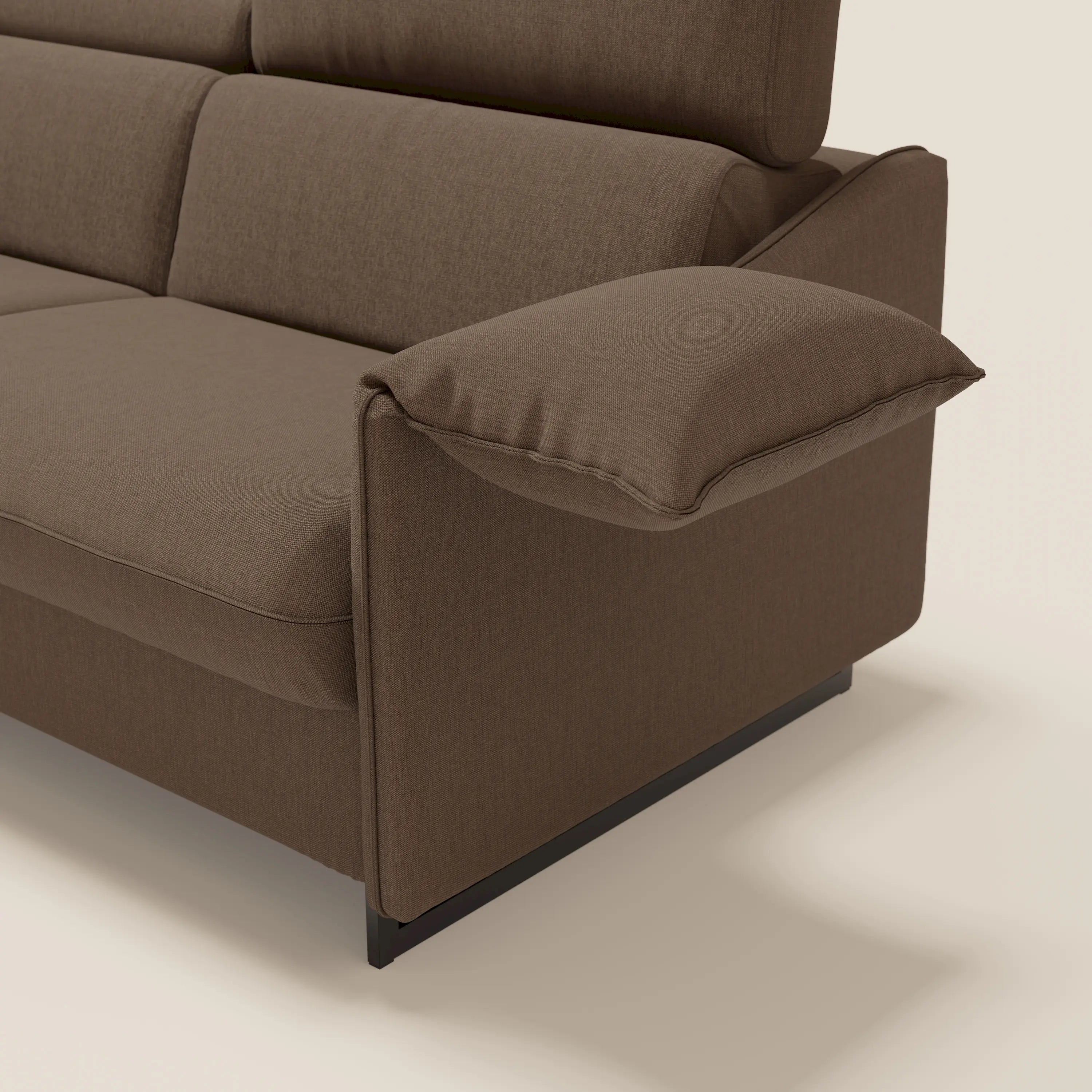 Violetta divano letto materasso H18 cm - poggiatesta reclinabili e braccioli mobili in tessuto impermeabile T13 - divani.store