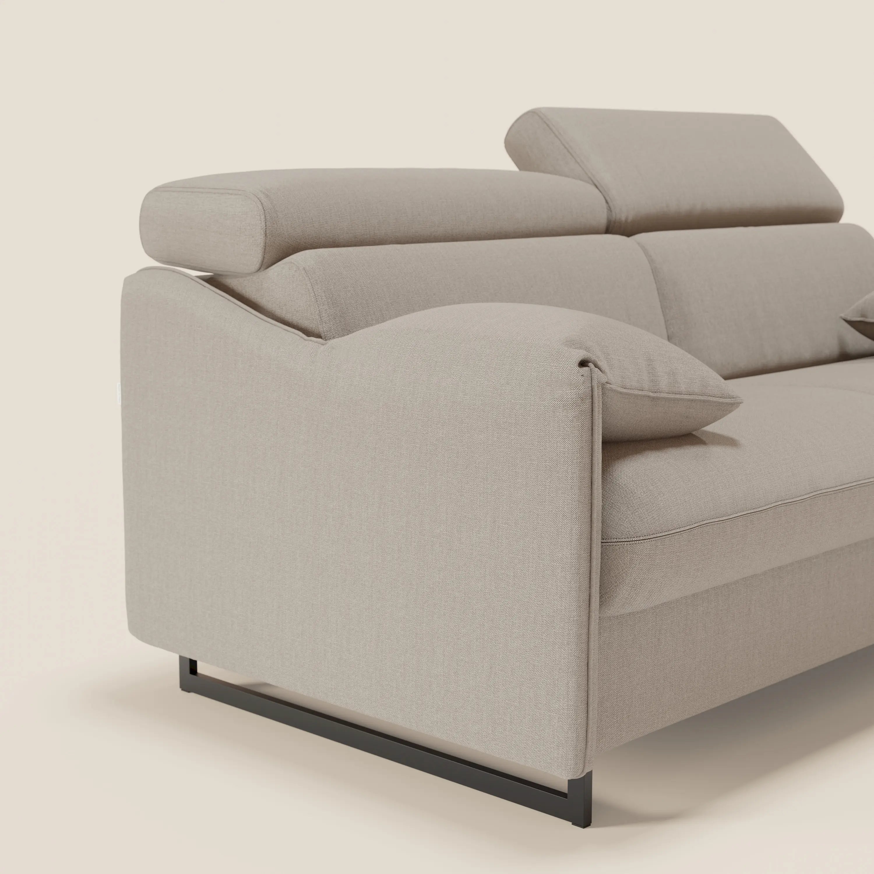 Violetta divano letto materasso H18 cm - poggiatesta reclinabili e braccioli mobili in tessuto impermeabile T13 - divani.store