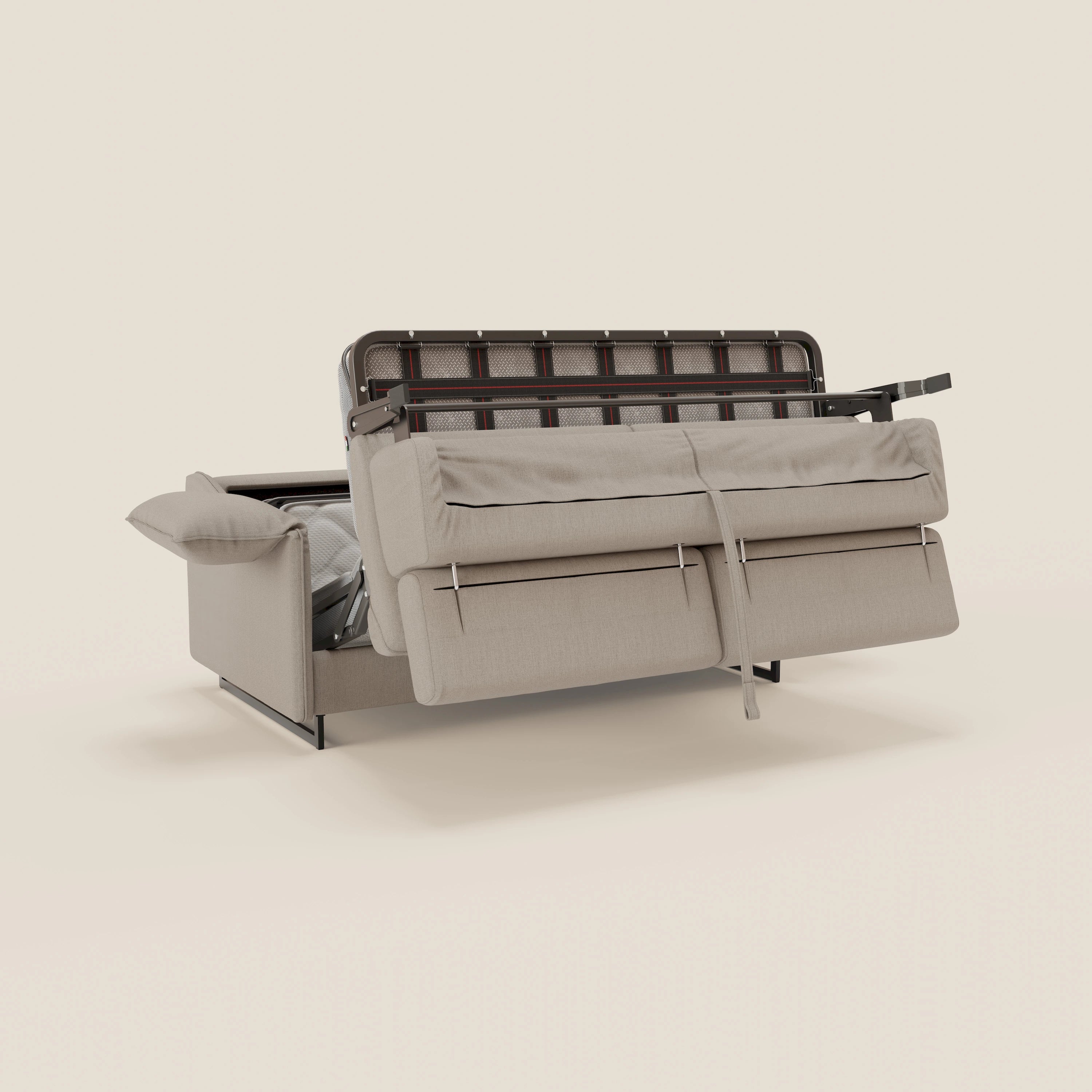 Violetta divano letto materasso H18 cm - poggiatesta reclinabili e braccioli mobili in tessuto impermeabile T13 - divani.store