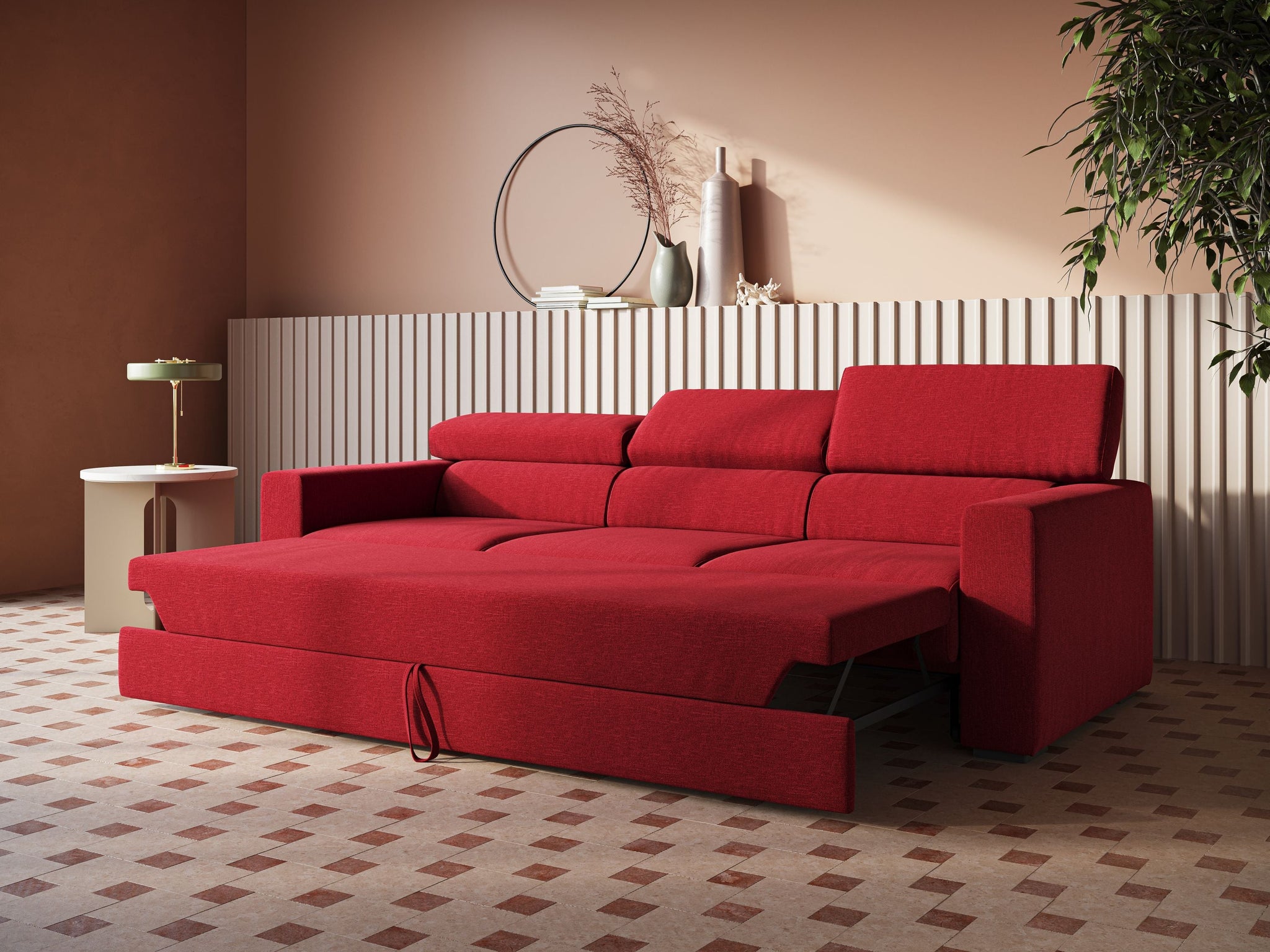 Dylan 3-Sitzer-Sofa mit Bettkastenauszug aus wasserfestem Baumwollartigem Stoff T13