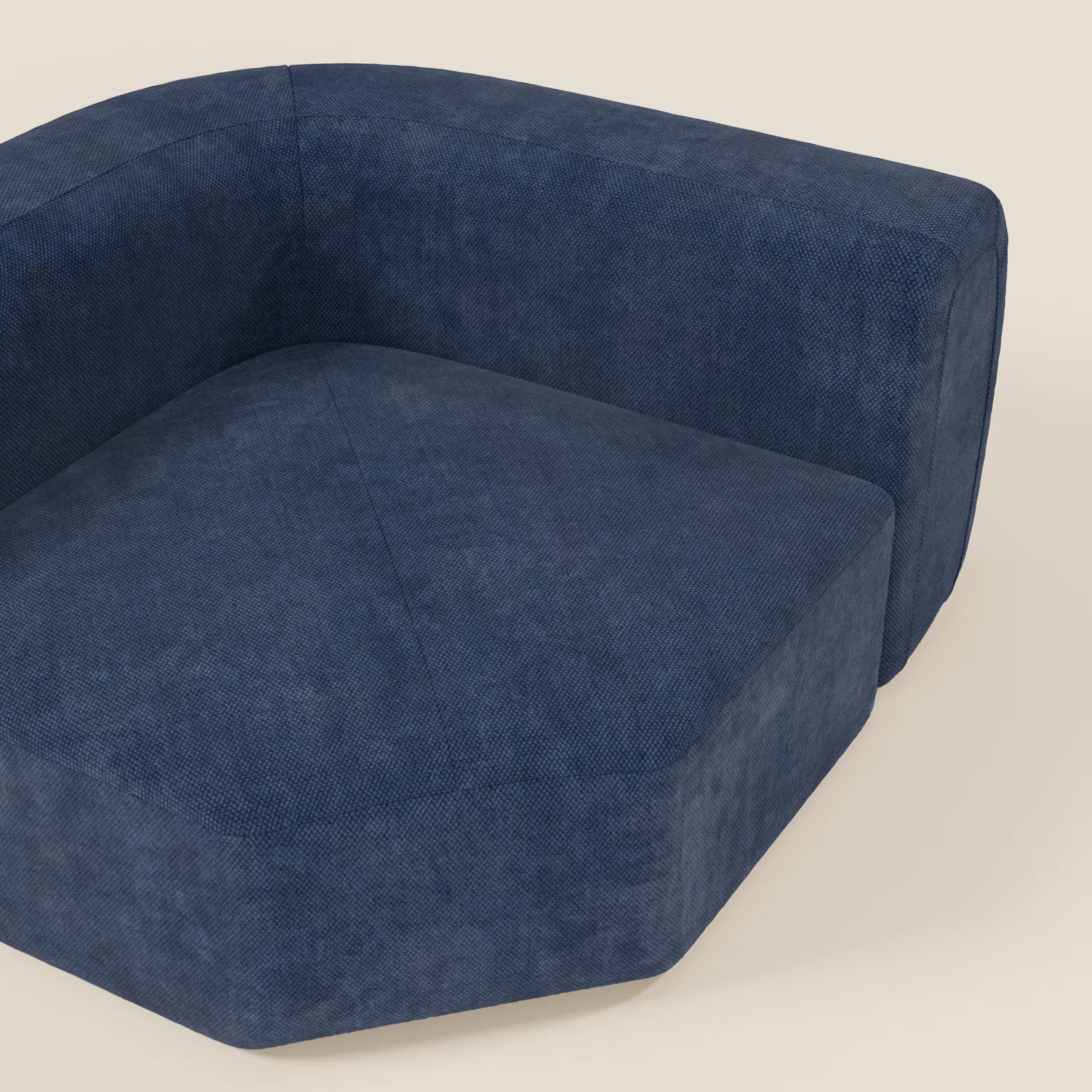 Il BonBon Modulo angolare - Divano componibile GF edition blu navy di Divani.Store è caratterizzato da linee pulite e geometriche, ampi braccioli e una morbida seduta blu intenso per un look moderno.