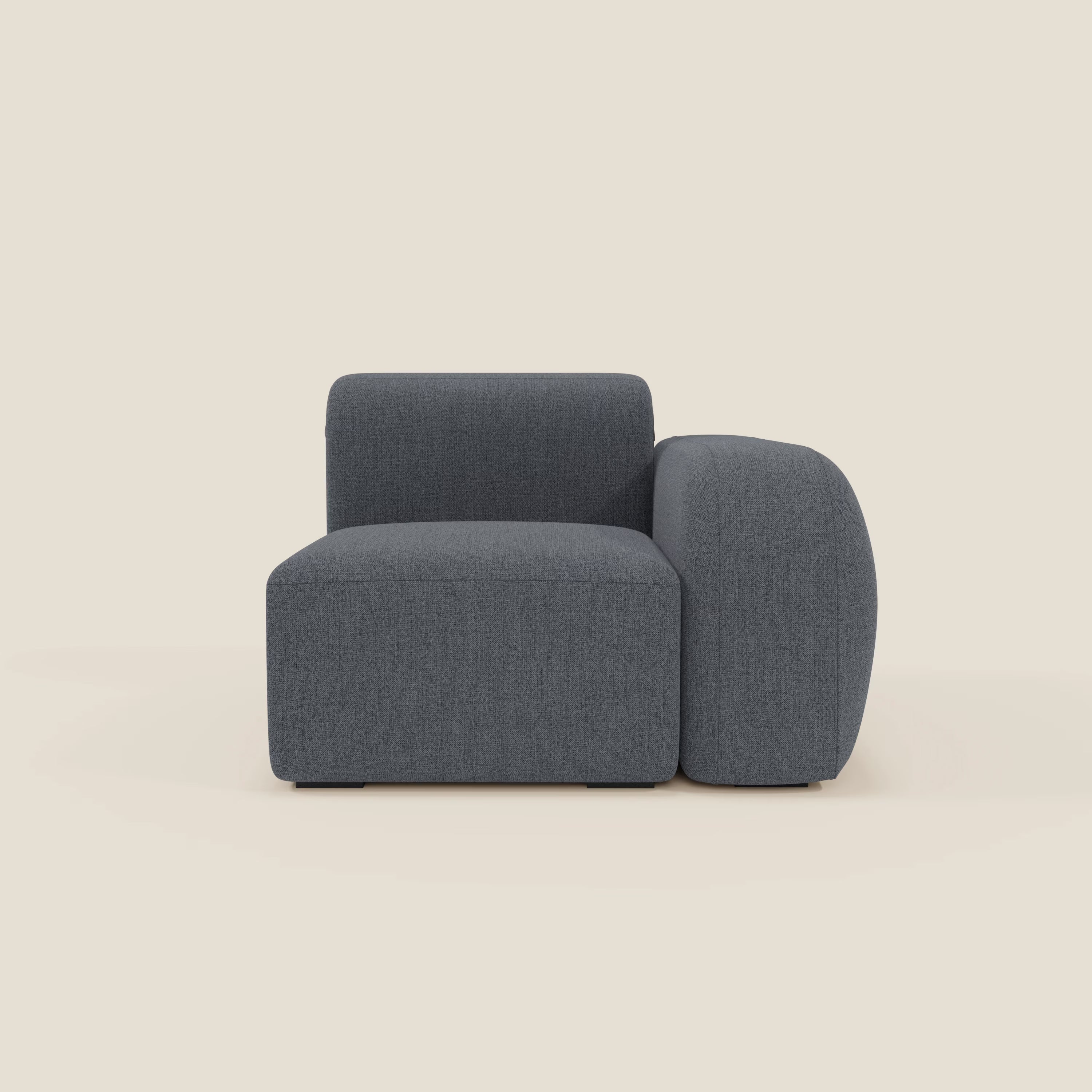 BonBon Endmodul 105 cm links oder rechts – abwaschbarer Stoff T23 graphitblau