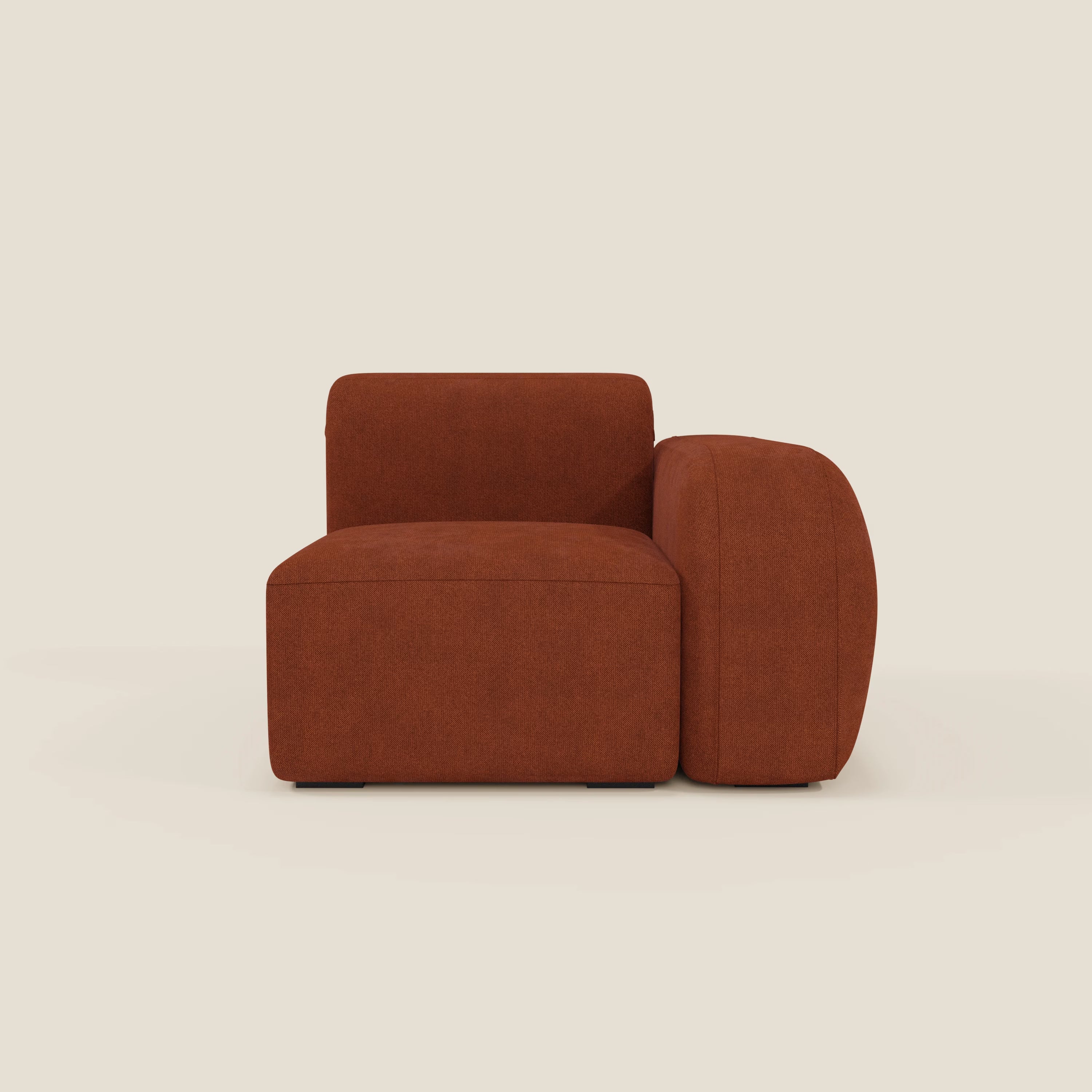 BonBon Endmodul 105 cm links oder rechts – abwaschbarer Stoff T23 rostrot