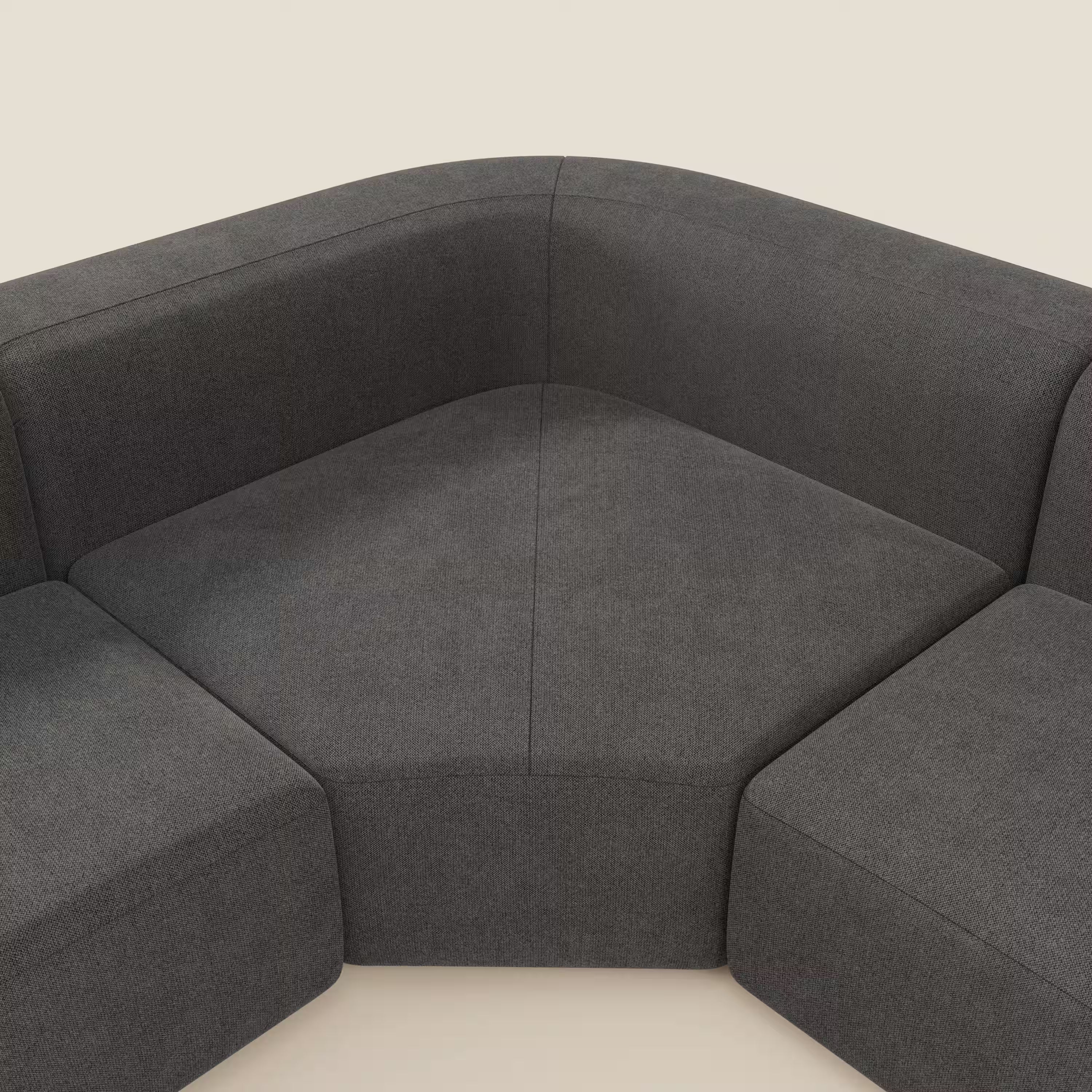 BonBon Ecksofa, modular und kombinierbar – abwaschbarer Stoff T23 anthrazit