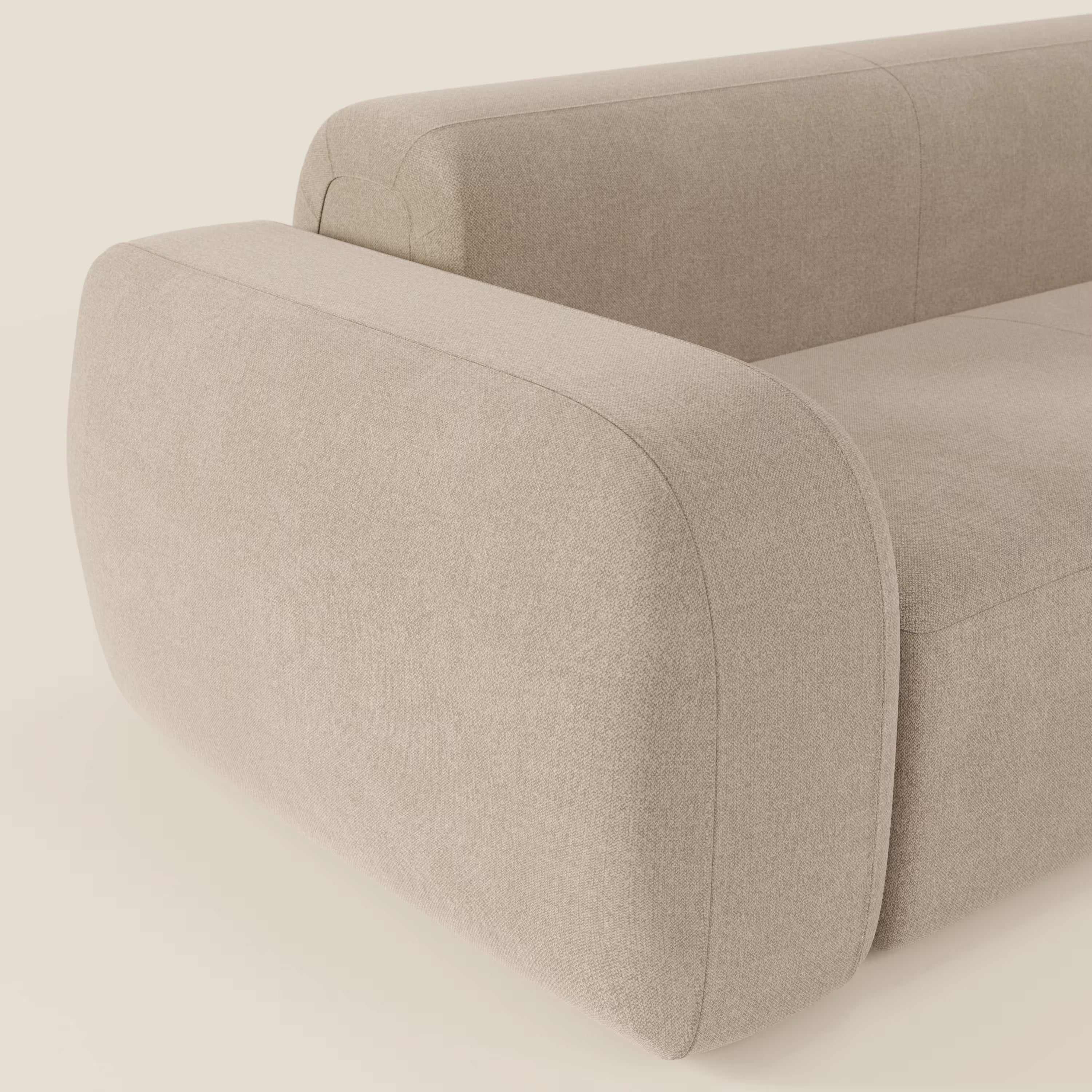BonBon Ecksofa, modular und kombinierbar – abwaschbarer Stoff T23 beige
