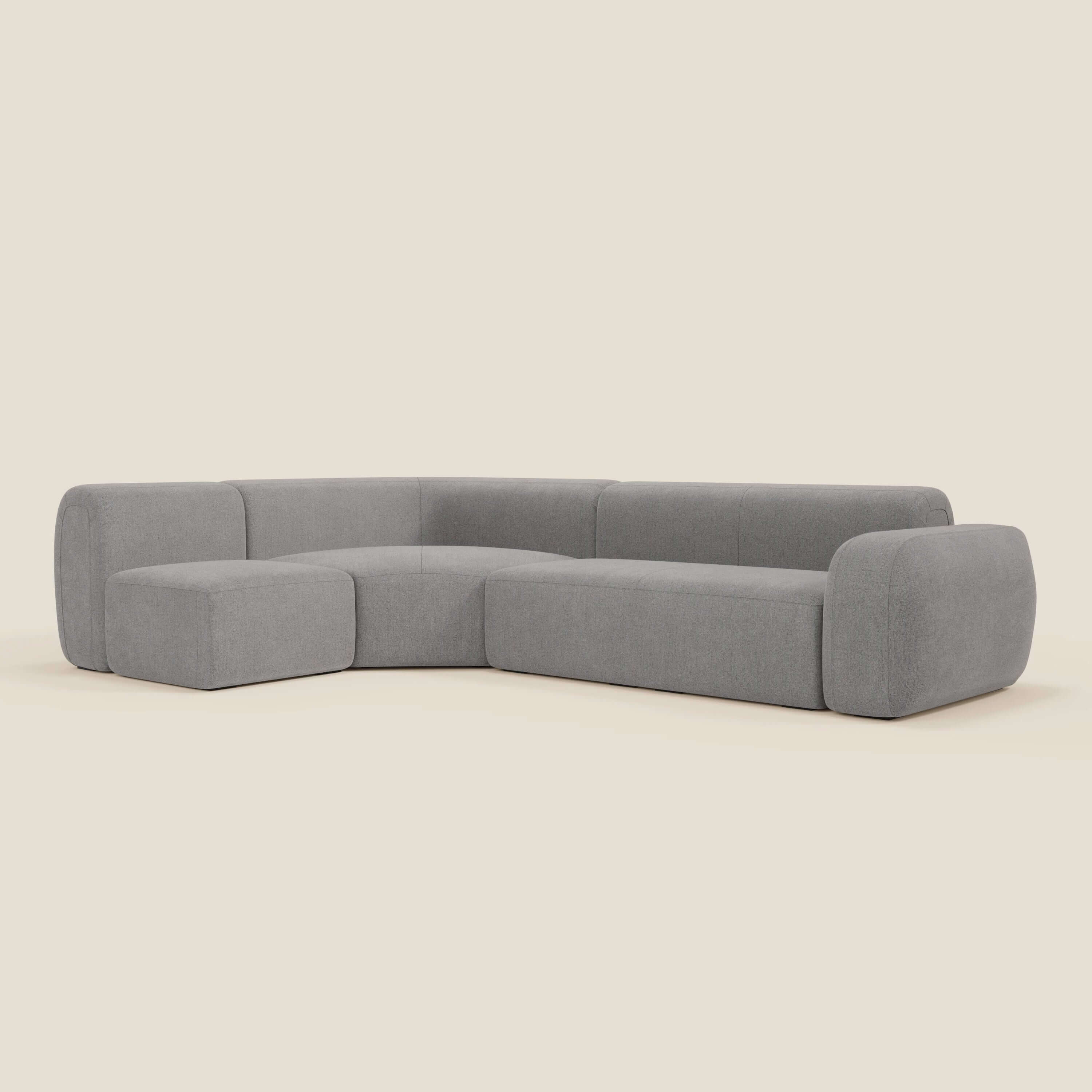  BonBon Ecksofa, modular und kombinierbar – abwaschbarer Stoff T23 grau
