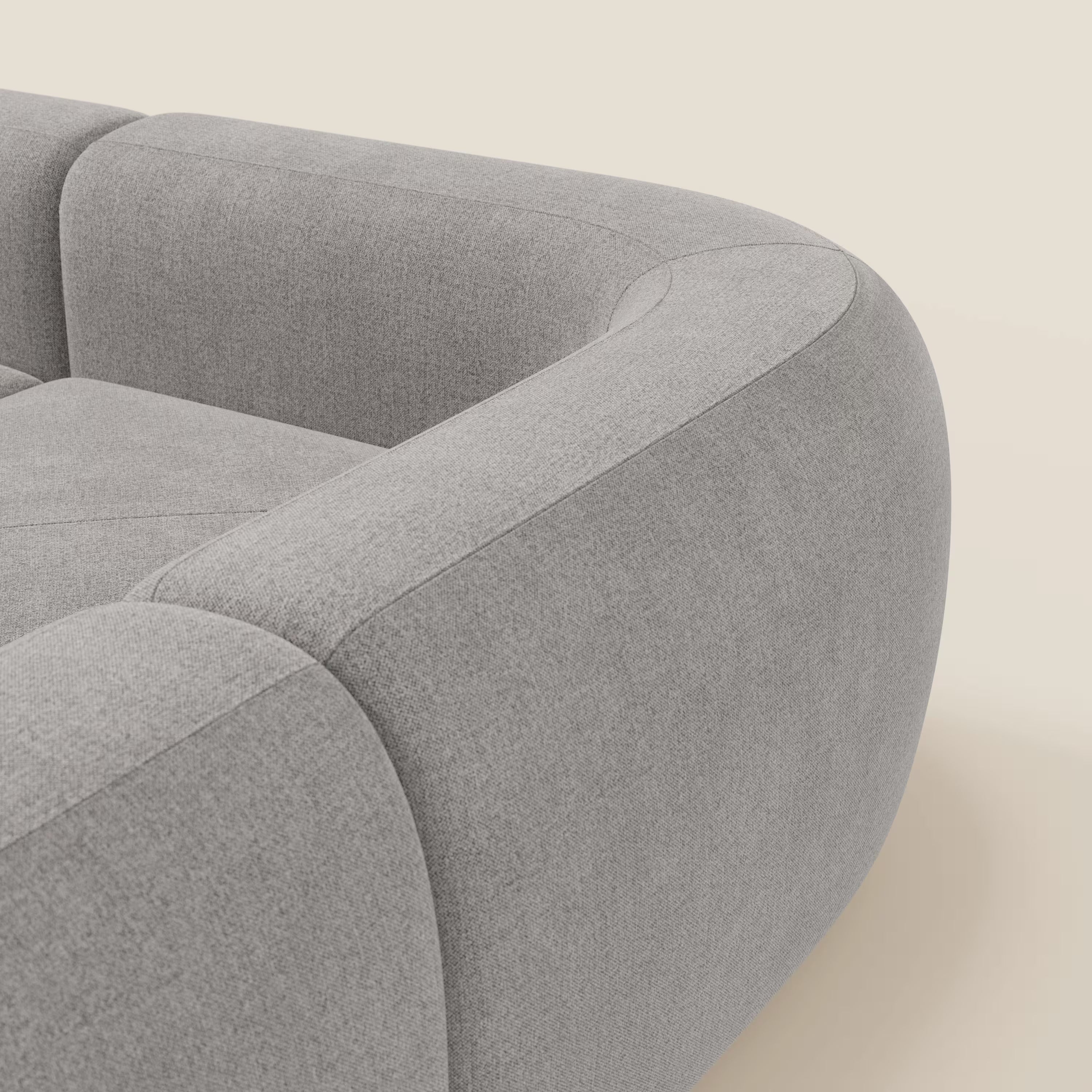  BonBon Ecksofa, modular und kombinierbar – abwaschbarer Stoff T23 grau