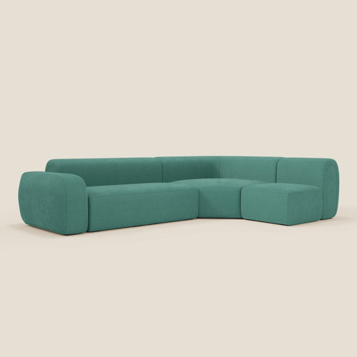 BonBon divano angolare componibile e modulare - tessuto smacchiabile T23 verde acqua - divani.store