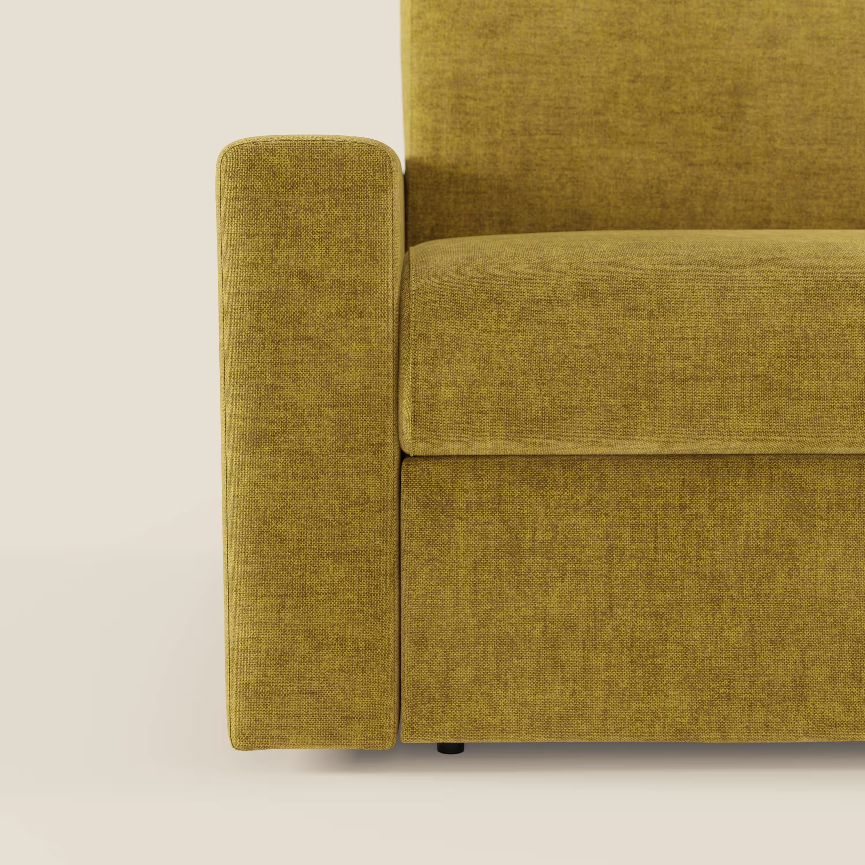 Diomede Schlafsofa aus pflegeleichtem Samt mit abnehmbarem Bezug – modernes Design und Komfort in T35 gelb