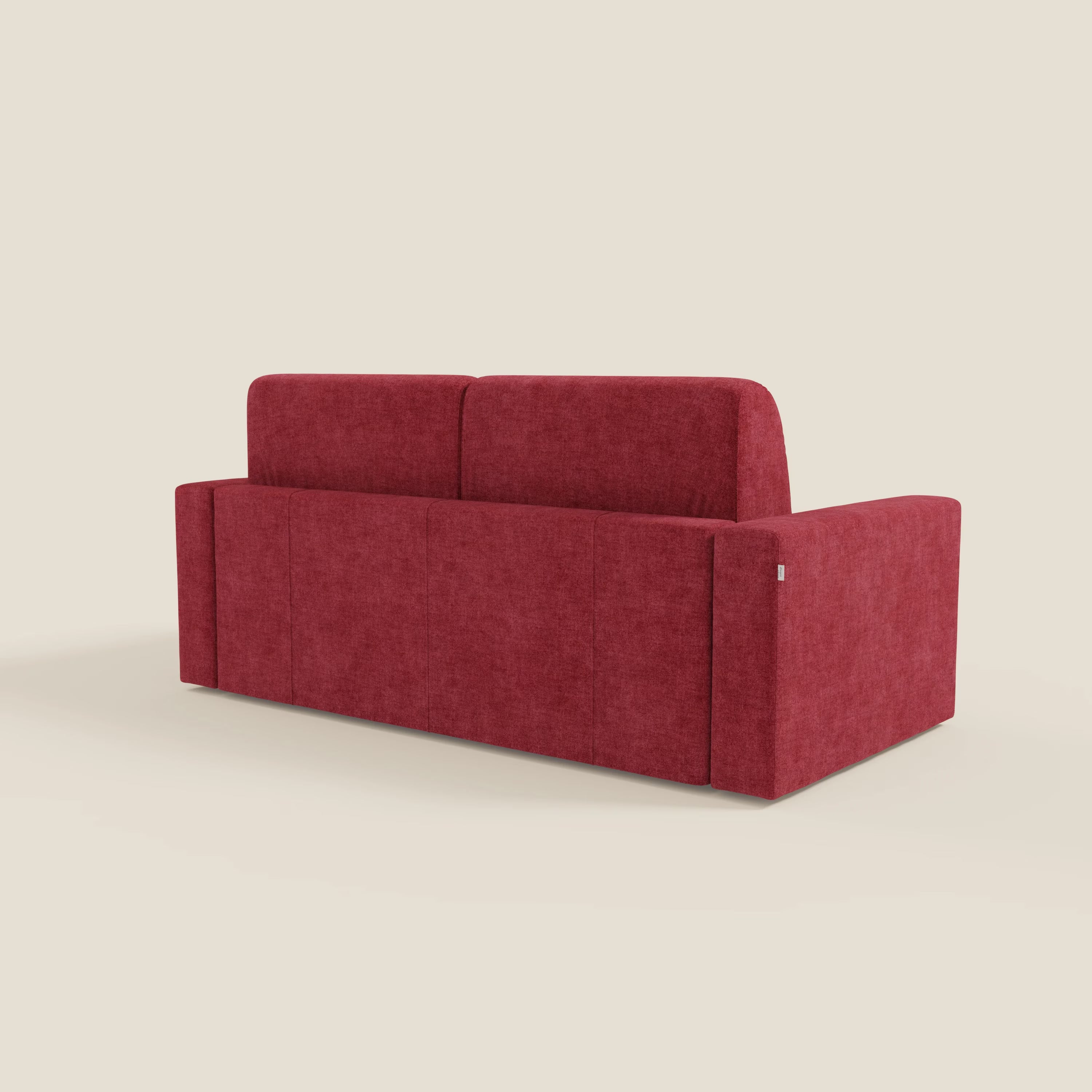 Diomede Schlafsofa aus pflegeleichtem Samt mit abnehmbarem Bezug – modernes Design und Komfort in T35 rot