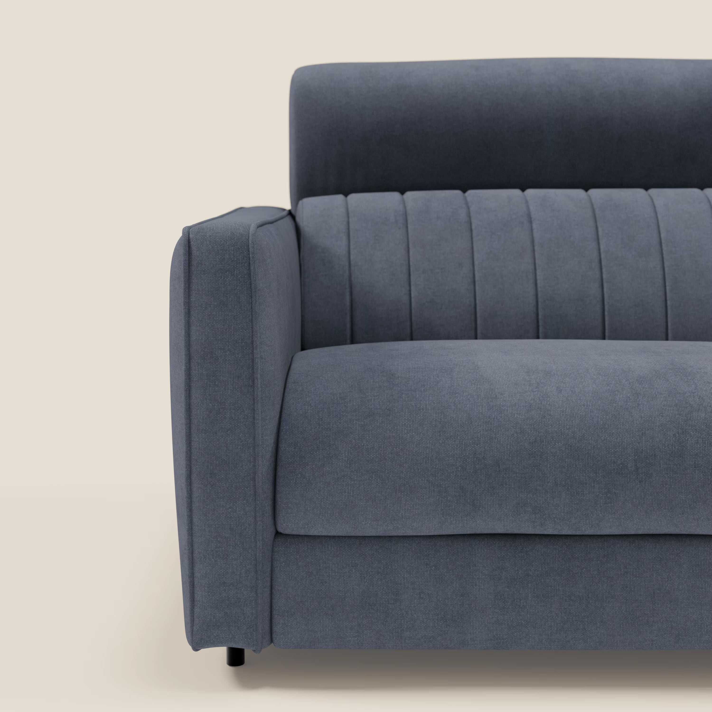 Nivon Modernes Schlafsofa mit Kopfstütze aus abwaschbarem Stoff T25 jeansblau
