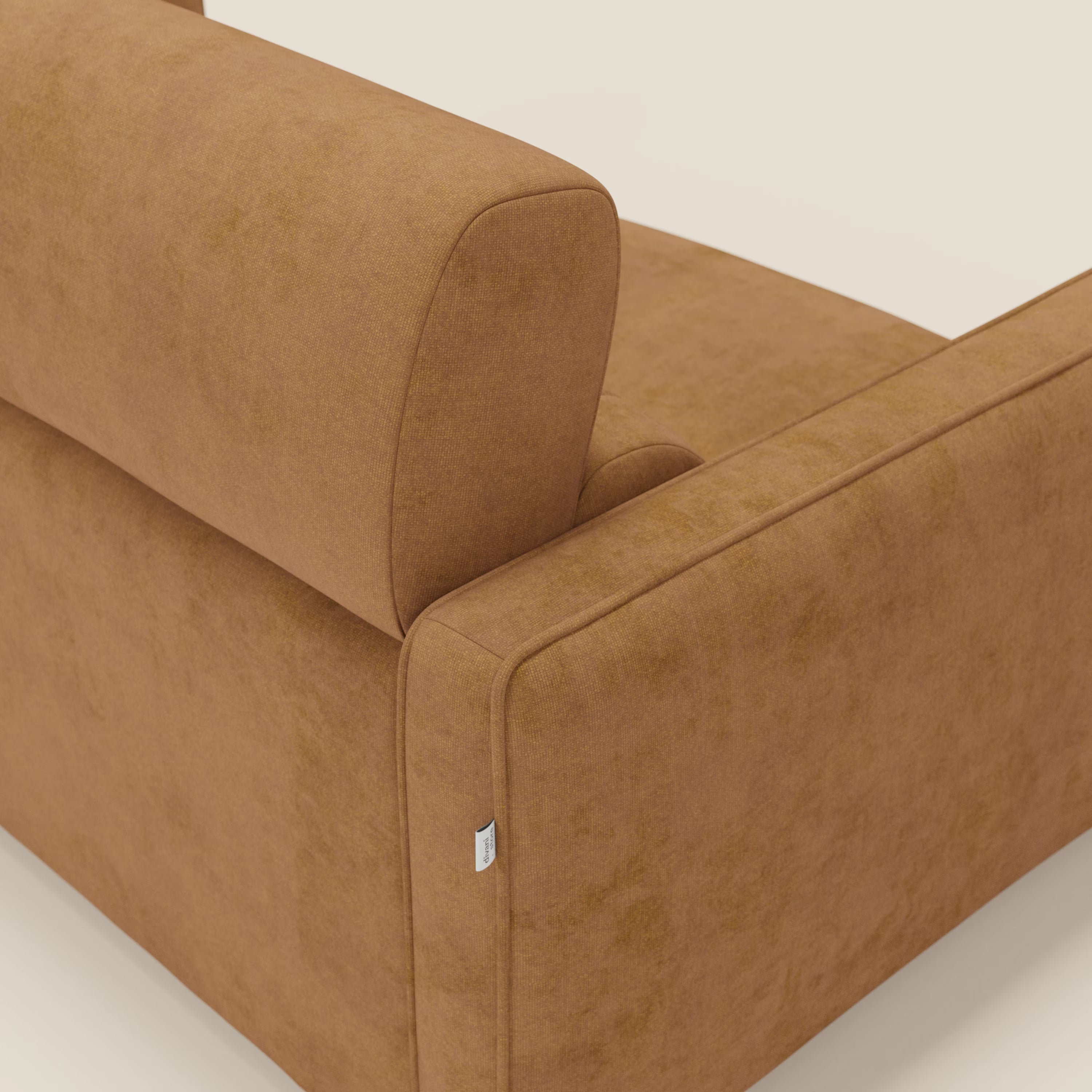 Nivon Modernes Schlafsofa mit Kopfstütze aus abwaschbarem Stoff T25 senfgelb