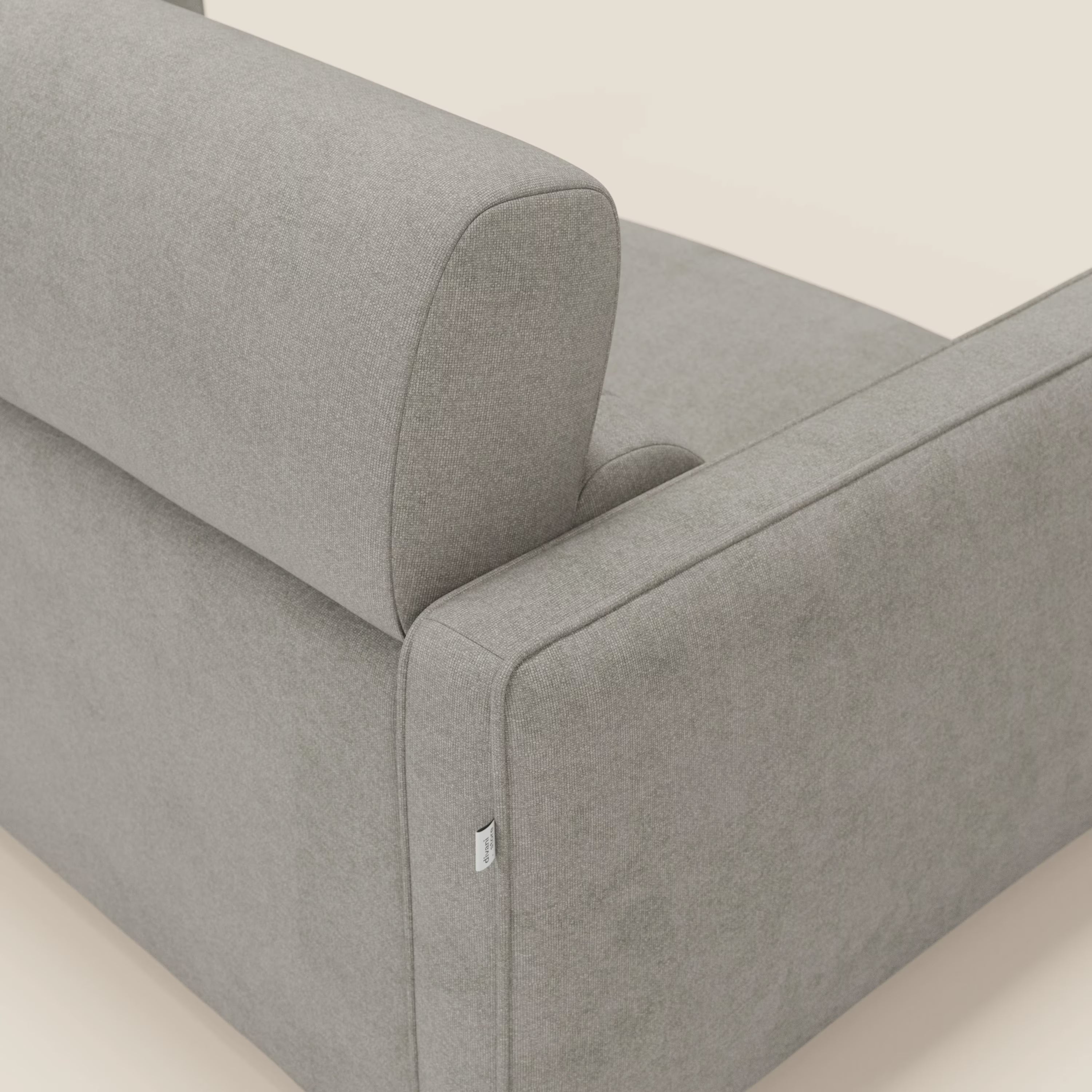 Nivon Modernes Schlafsofa mit Kopfstütze aus abwaschbarem Stoff T25 graubeige