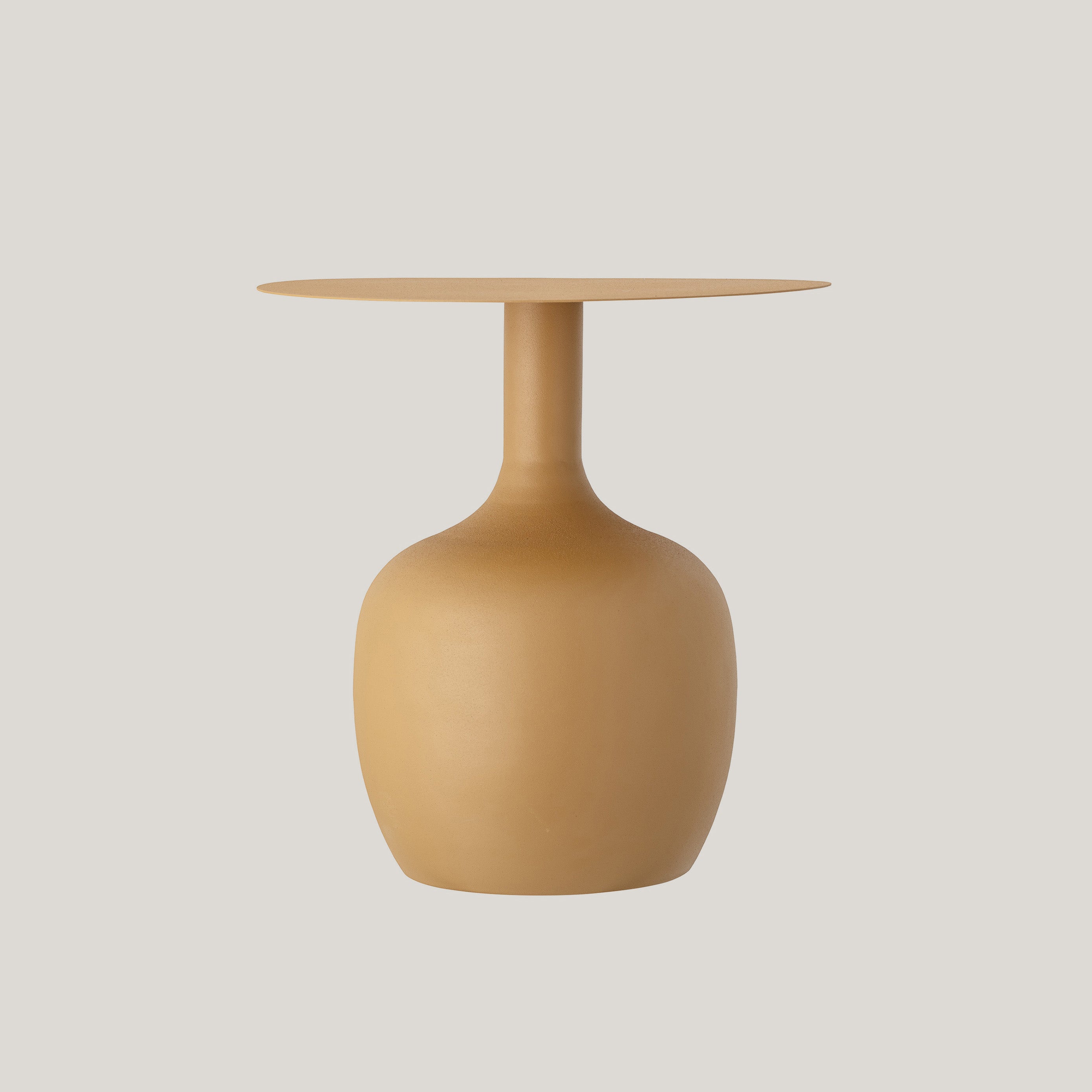 Ayah tavolino decorativo di design rotondo in metallo giallo caldo - divani.store