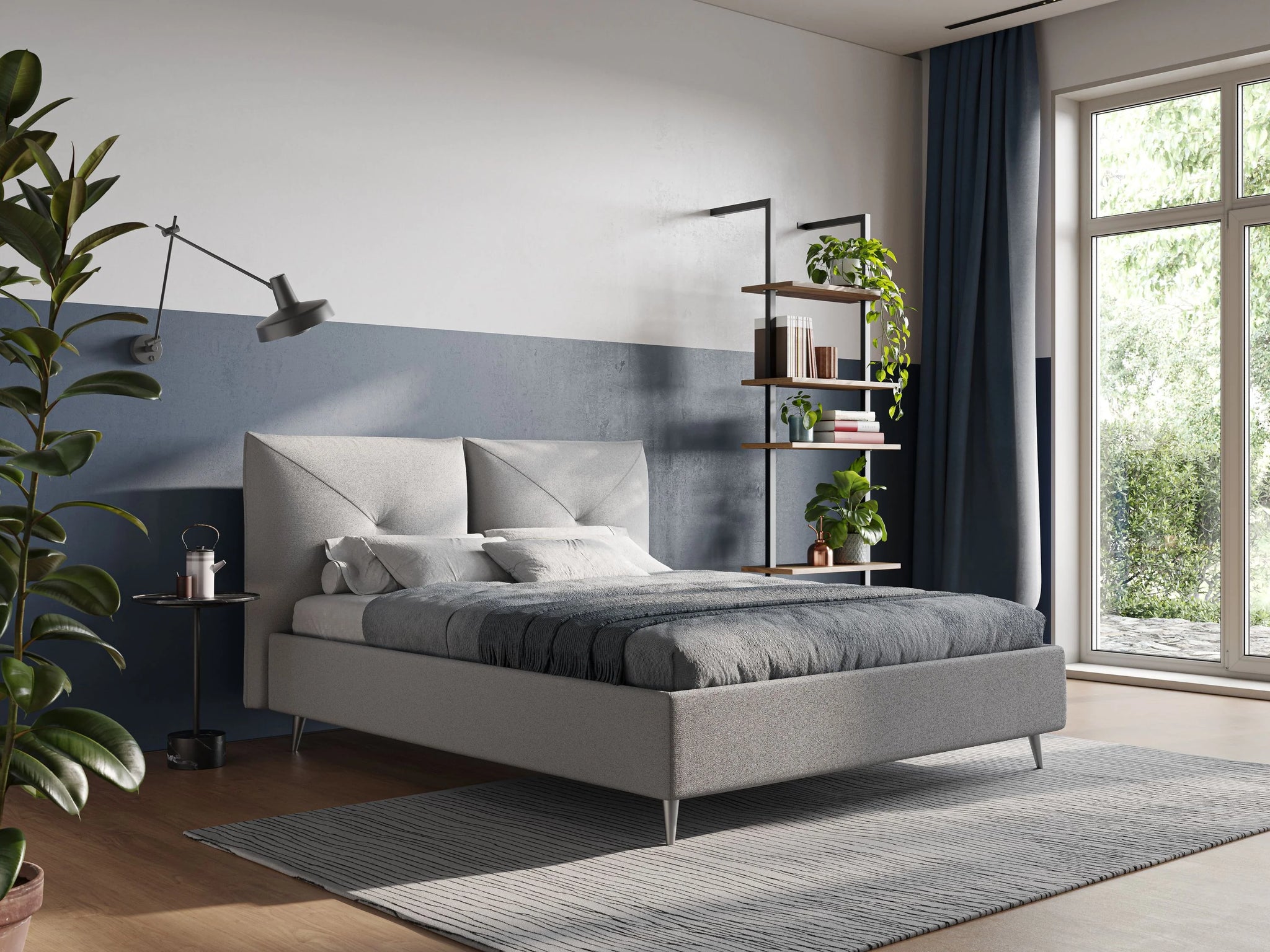 Boxspringbett Adone in grau