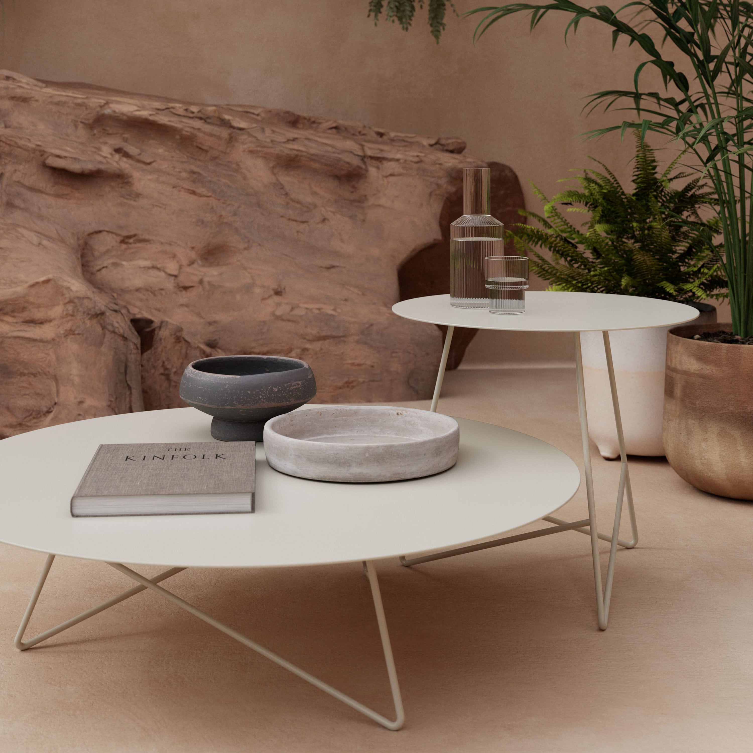 Ermione tavolino basso rotondo da salotto in metallo h25 - divani.store