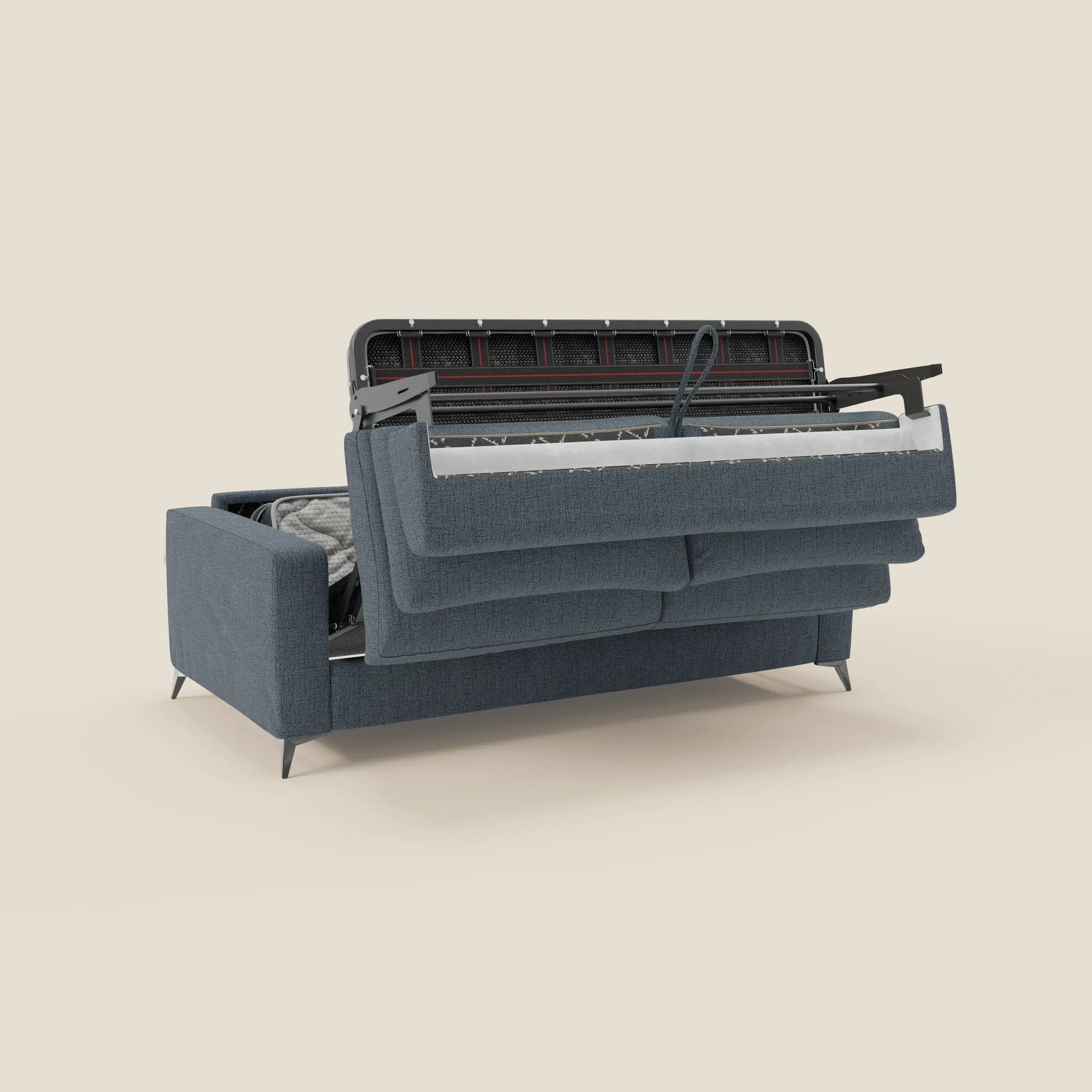 Alaya Schlafsofa mit weichen Kissen aus wasserfestem Stoff T03 blau