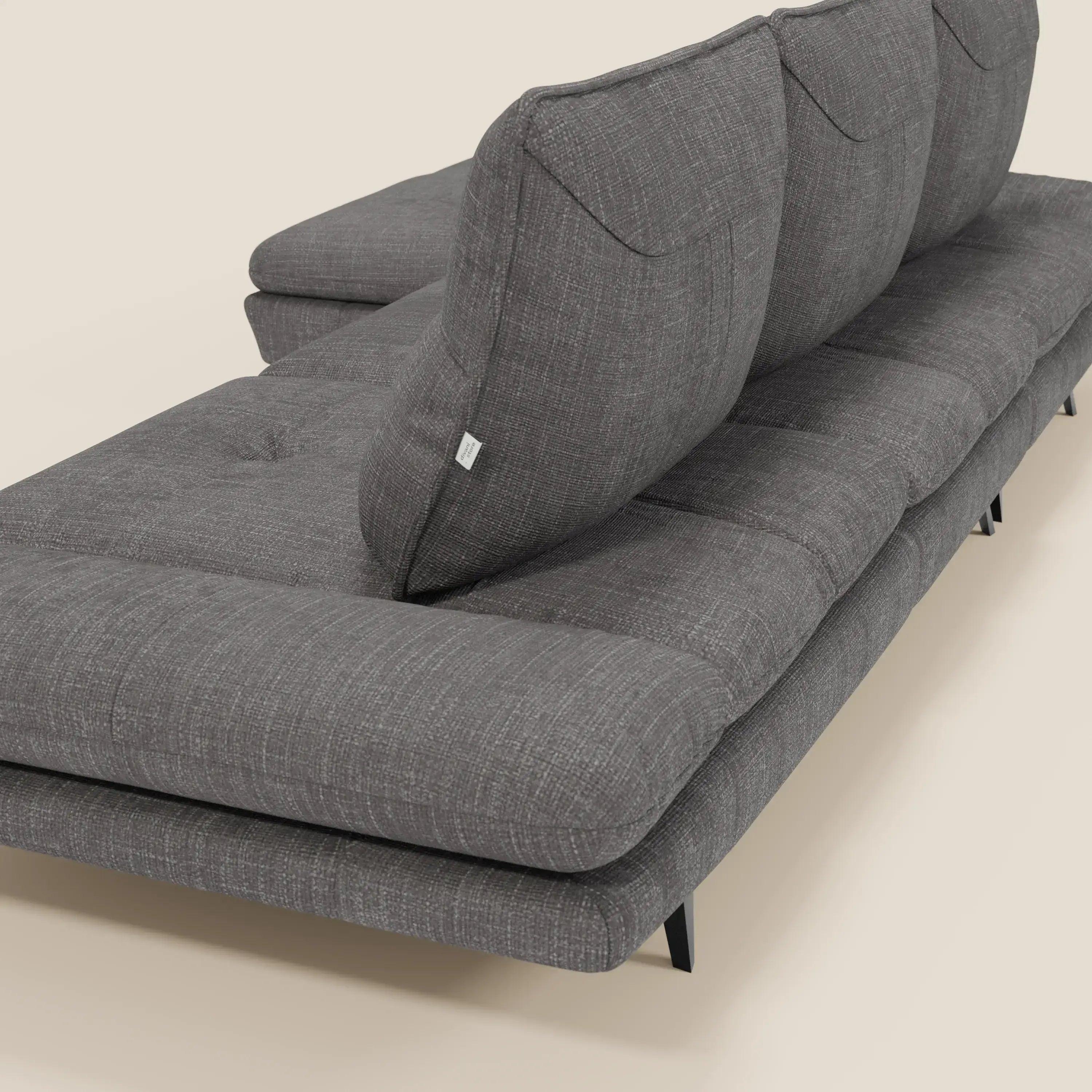 Ardex Sofa mit Halbinsel – verschiebbare Rückenlehnen und verstellbare Armlehnen aus elegantem, wasserfestem Stoff T06 anthrazit