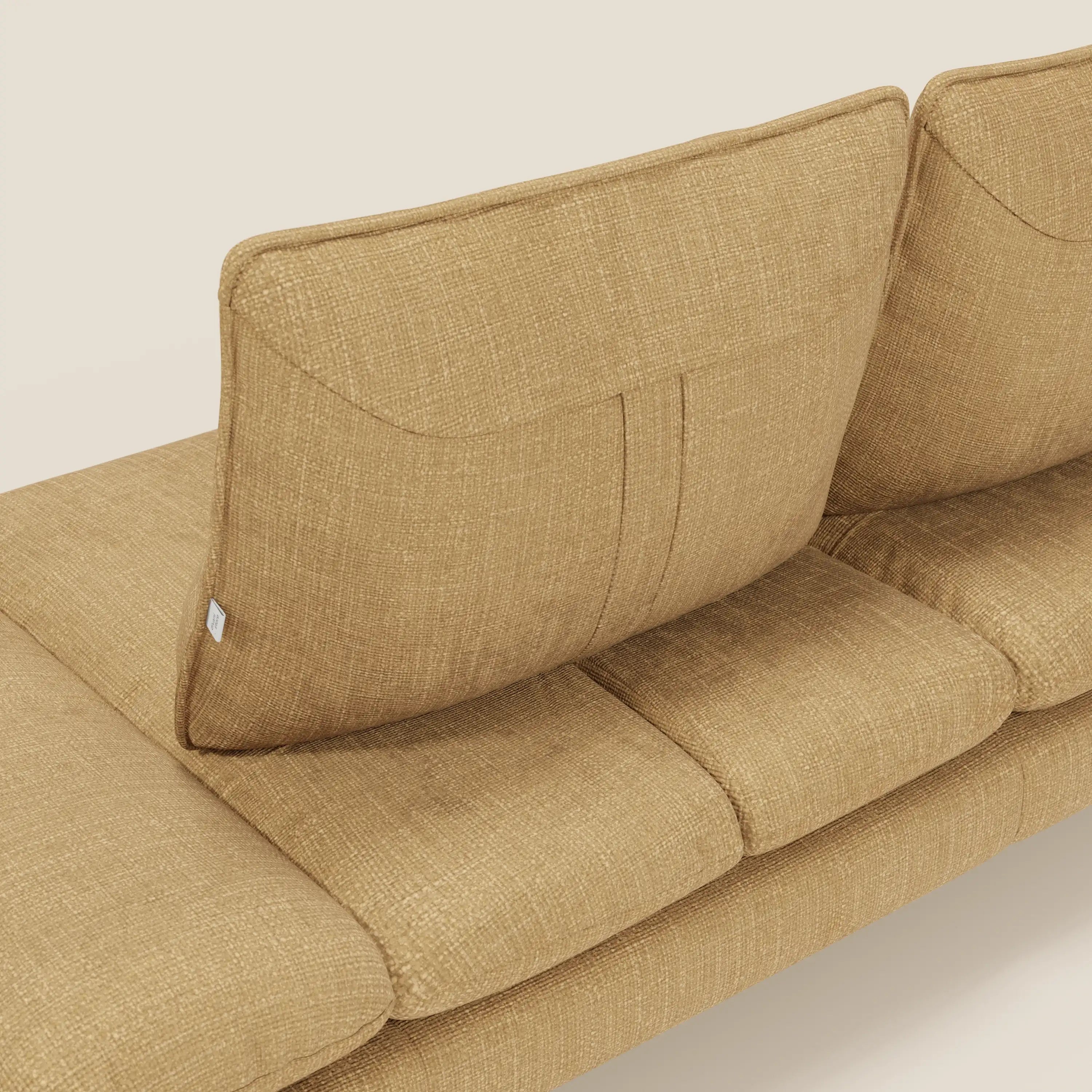 Ardex 3-Sitzer-Sofa mit verschiebbaren Rückenlehnen und verstellbaren Armlehnen aus weichem, wasserfestem Stoff T06 gelb