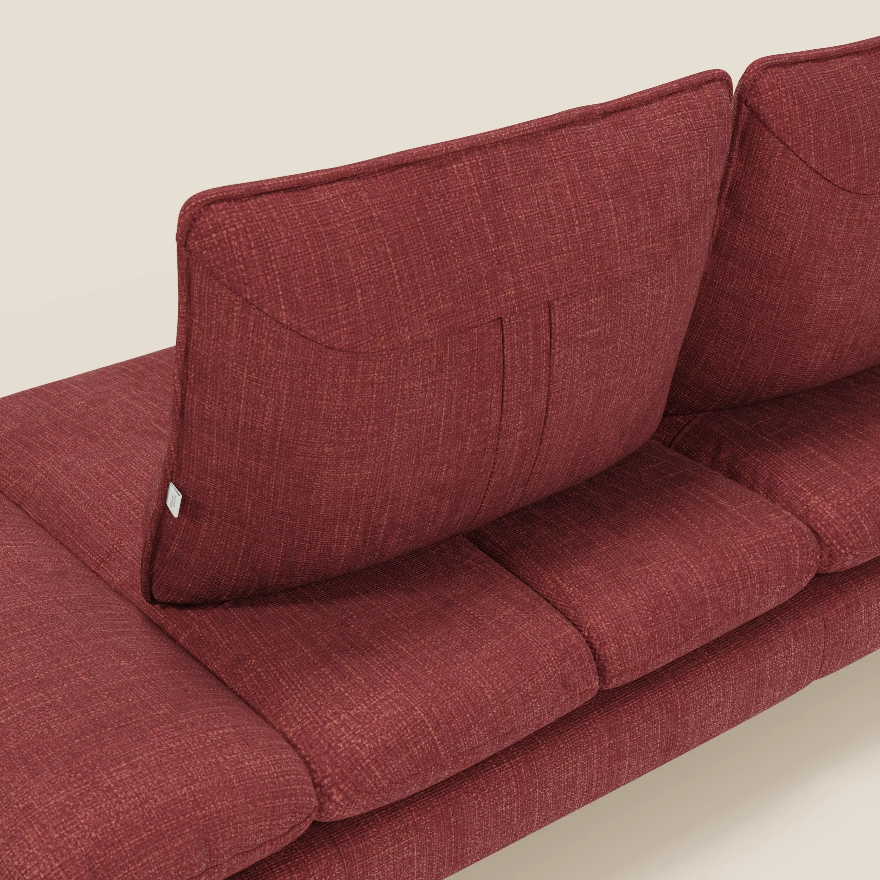 Ardex 3-Sitzer-Sofa mit verschiebbaren Rückenlehnen und verstellbaren Armlehnen aus weichem, wasserfestem Stoff T06 rot