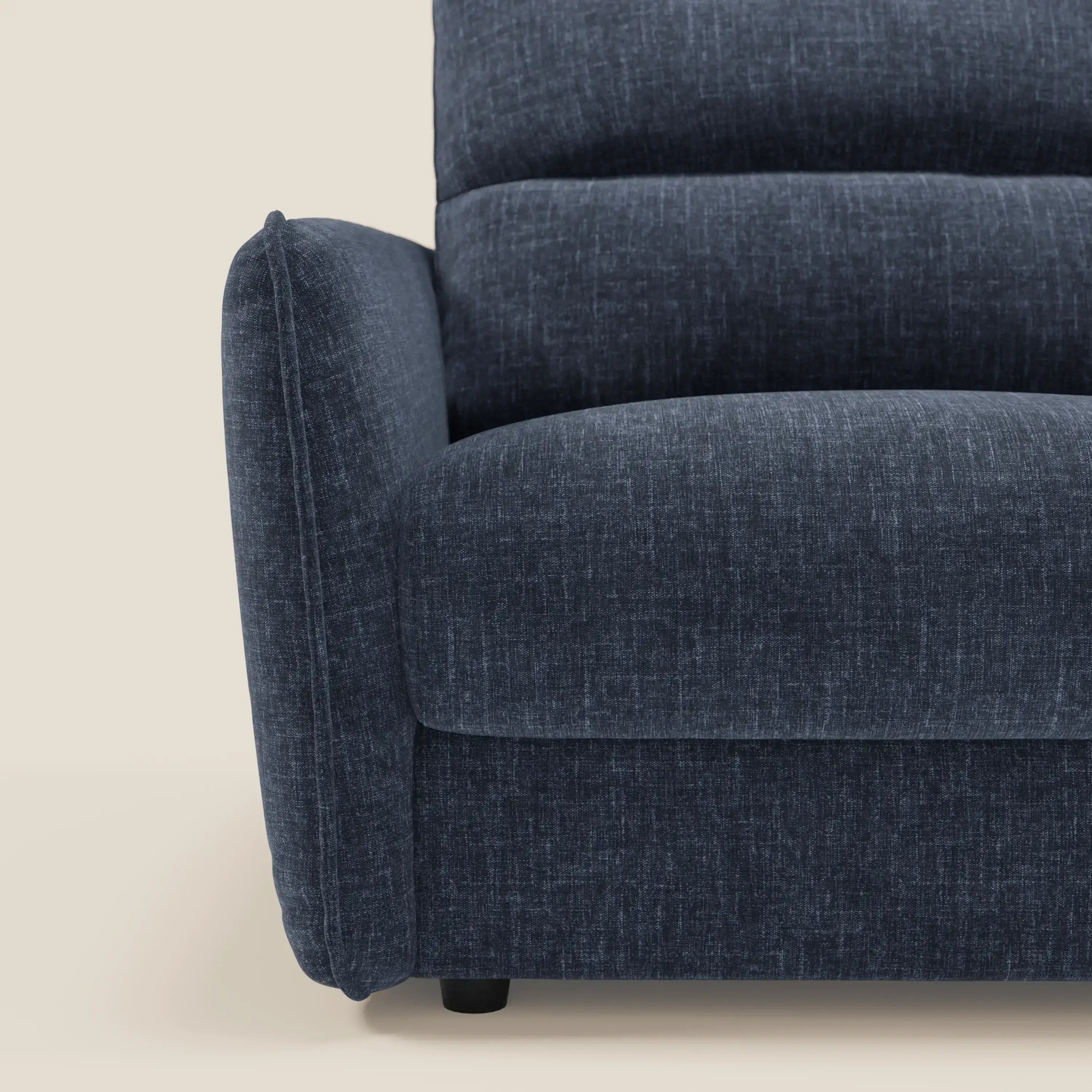 Elios Schlafsofa mit weichen Rückenkissen aus abwaschbarem Stoff T24 mitternachtsblau