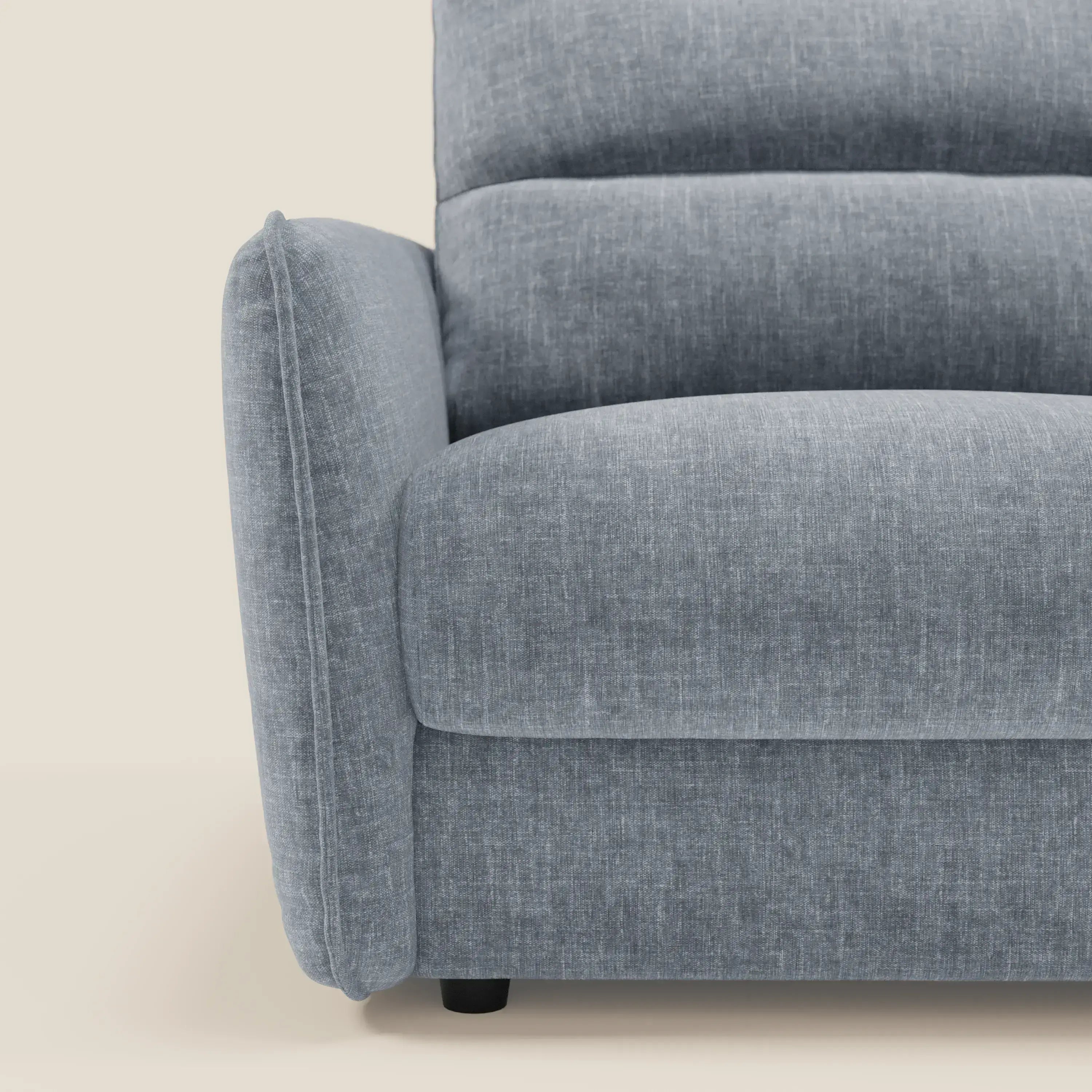 Elios Schlafsofa mit weichen Rückenkissen aus abwaschbarem Stoff T24 baby blau